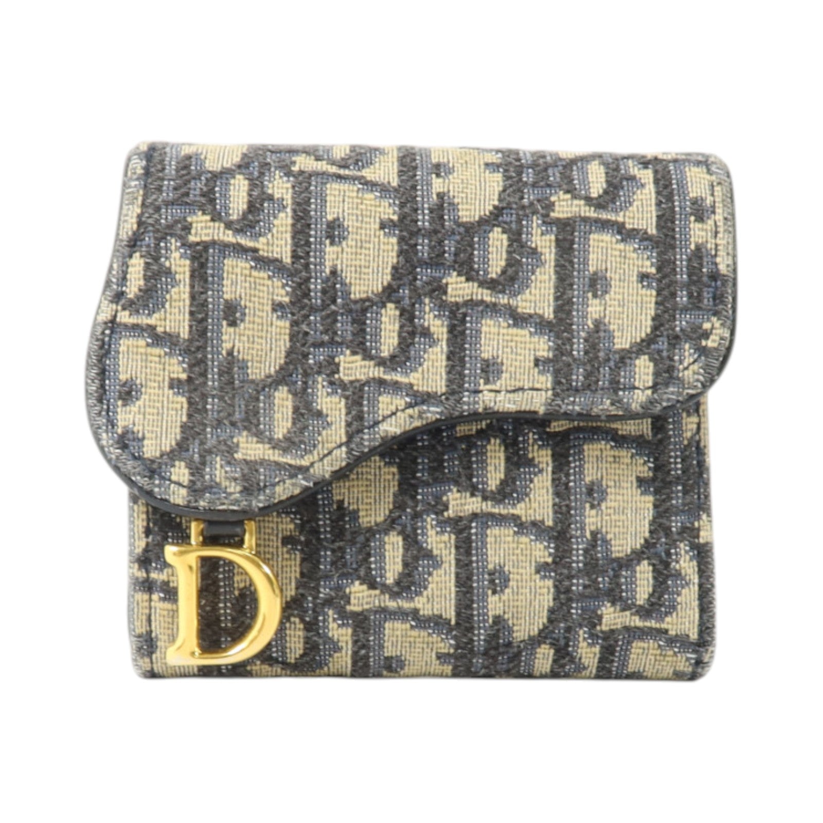 Dior Oblique帆布Saddle Lotus Wallet金扣錢包