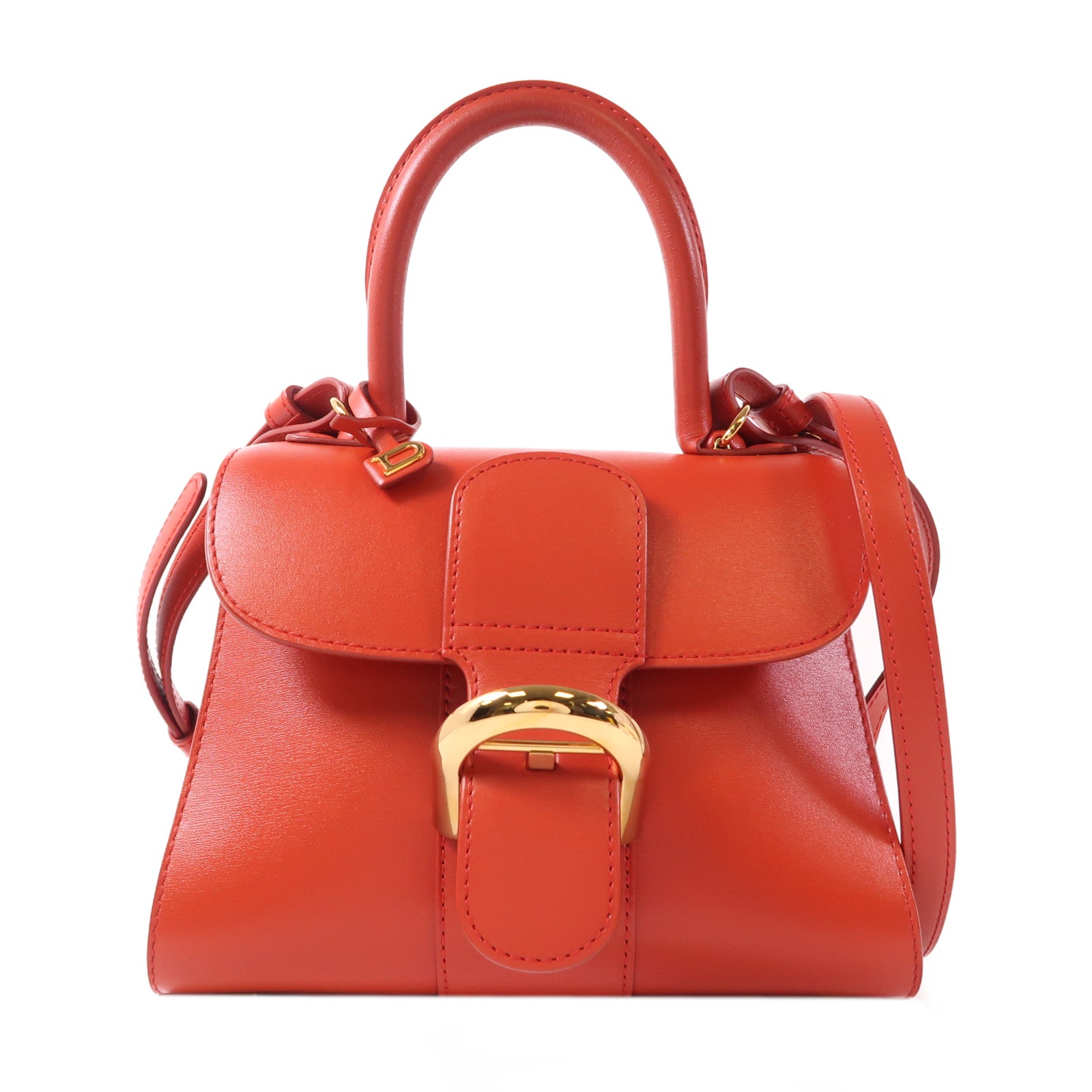 Delvaux 牛皮皮革Brillant Mini金扣手挽肩背兩用袋