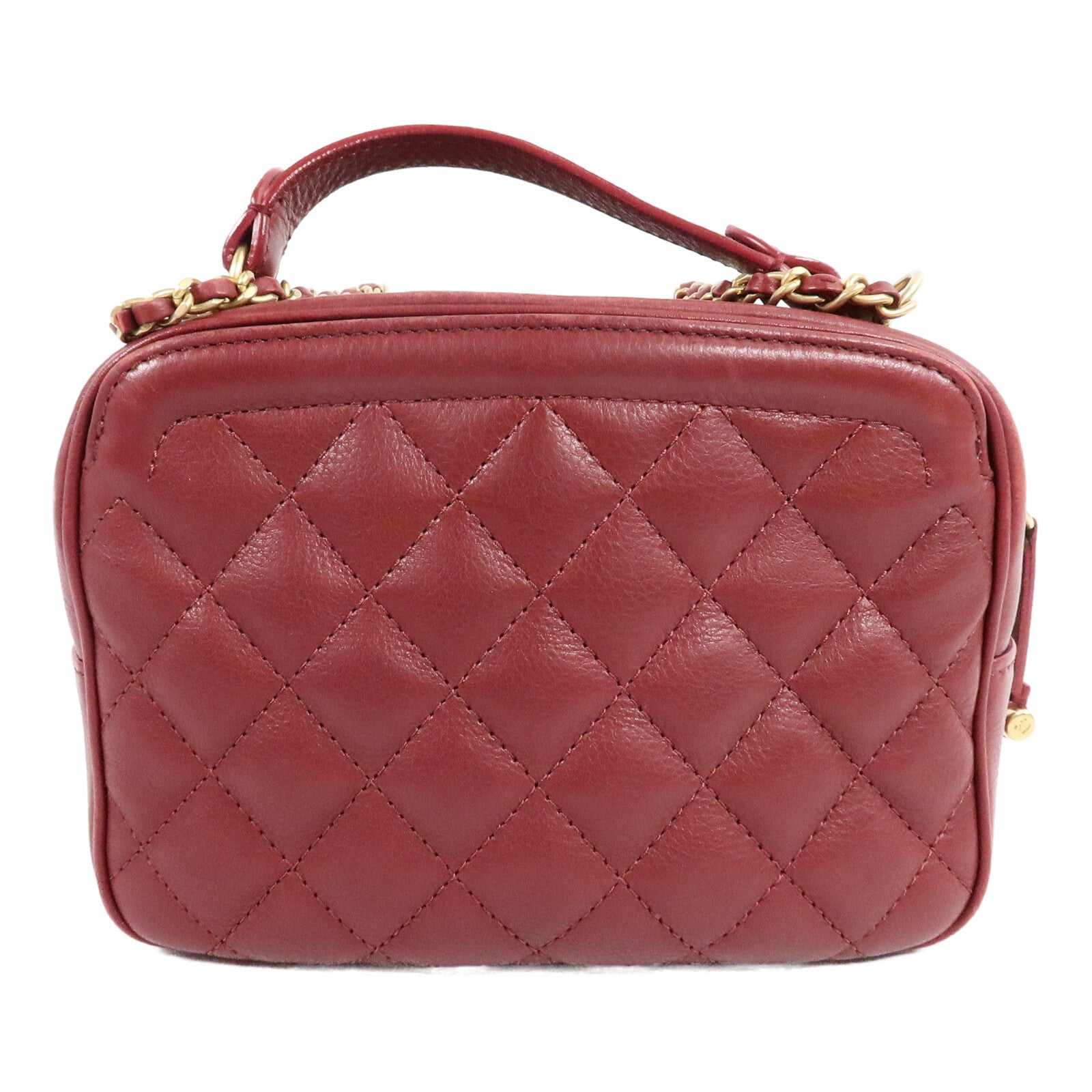 CHANEL 羊皮皮革Cosmetic Vanity Case手挽肩背兩用袋