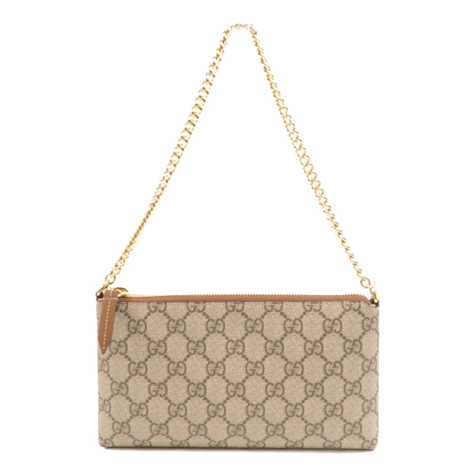 GUCCI 塗層帆布Wristlet Wallet On Chain鏈帶肩背袋