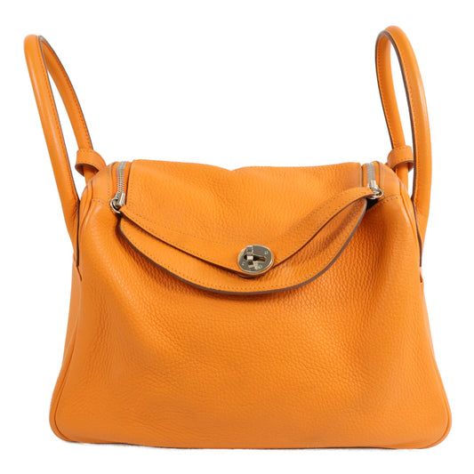 HERMES Togo皮革Lindy 30手挽肩背兩用袋Orange