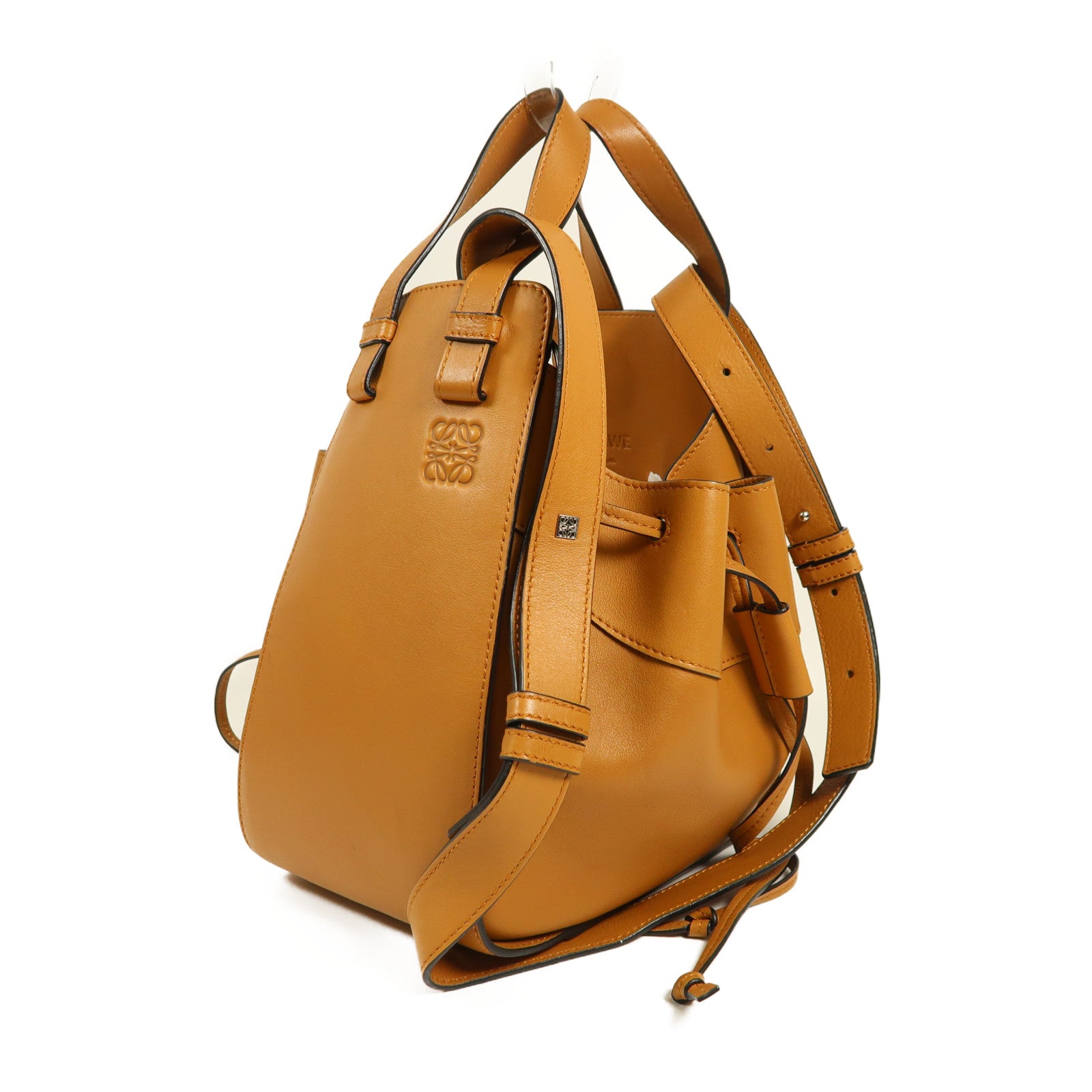 LOEWE 牛皮皮革Hammock銀扣手挽肩背兩用袋