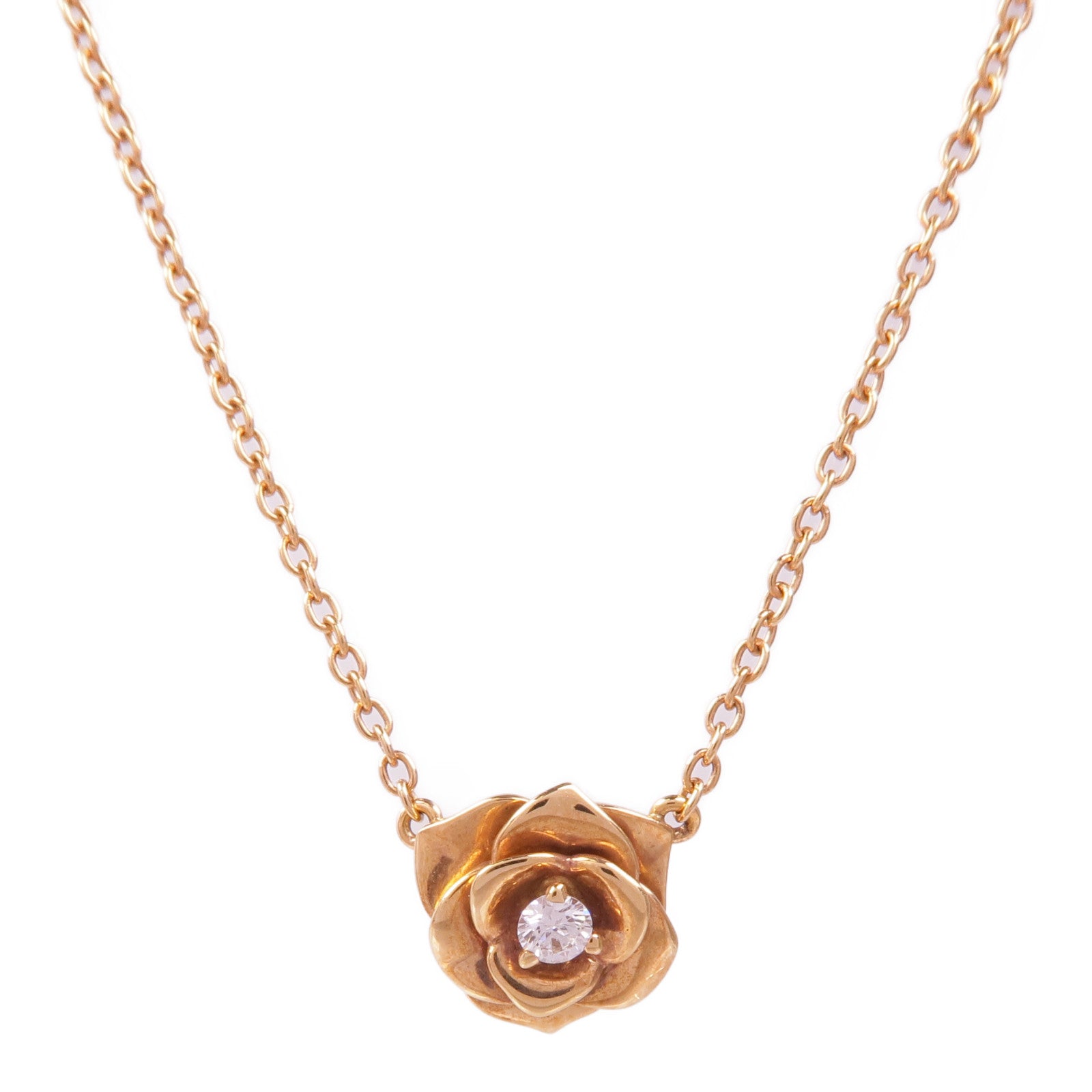 PIAGET 18K玫瑰金Piaget Rose Pendant鑽石項鍊