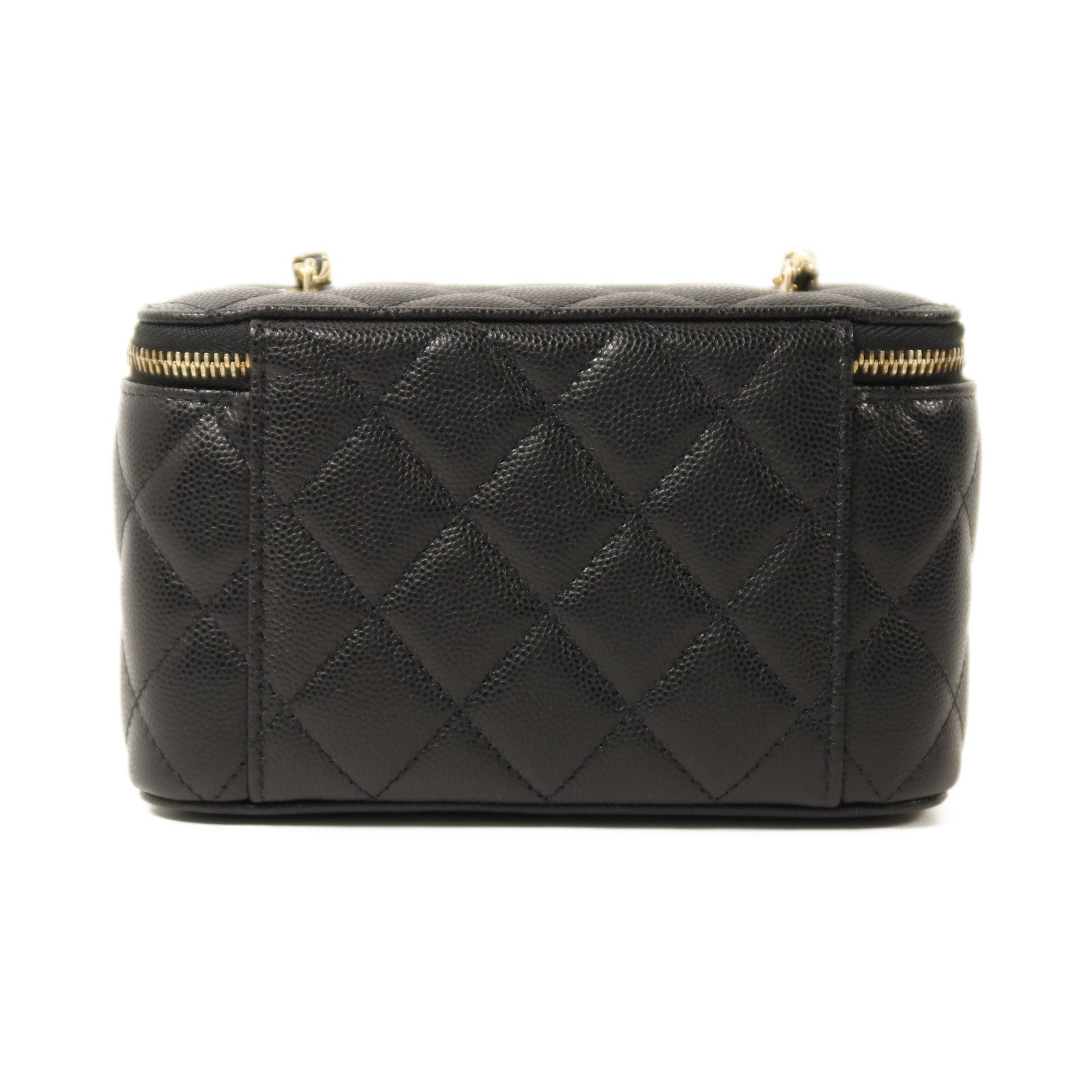 CHANEL 牛皮皮革Vanity Case金扣鏈帶肩背袋