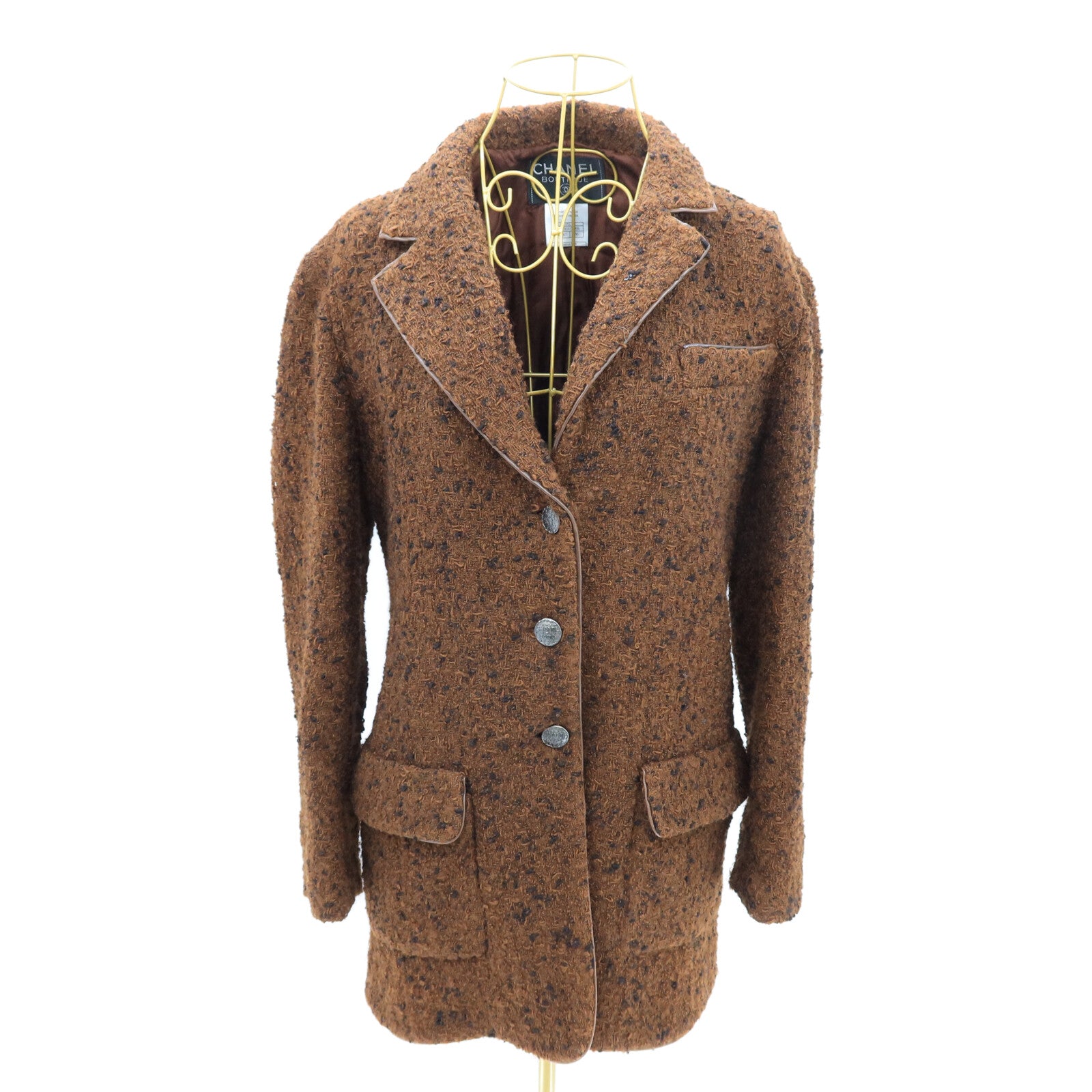 CHANEL Wool/Nylon Long-Sleeve Coat大衣