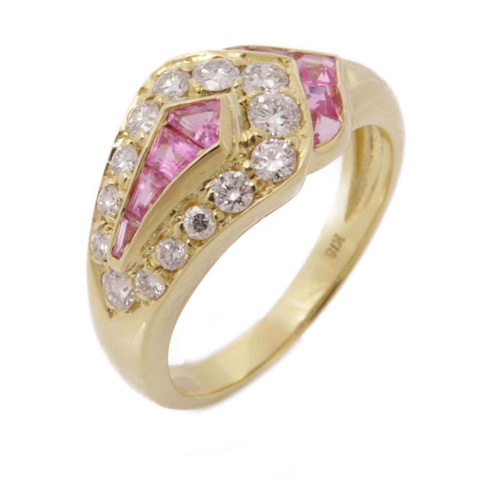 JEWELRY【激減優惠】 18K黃金Sapphire Ring粉紅藍寶石戒指US#7