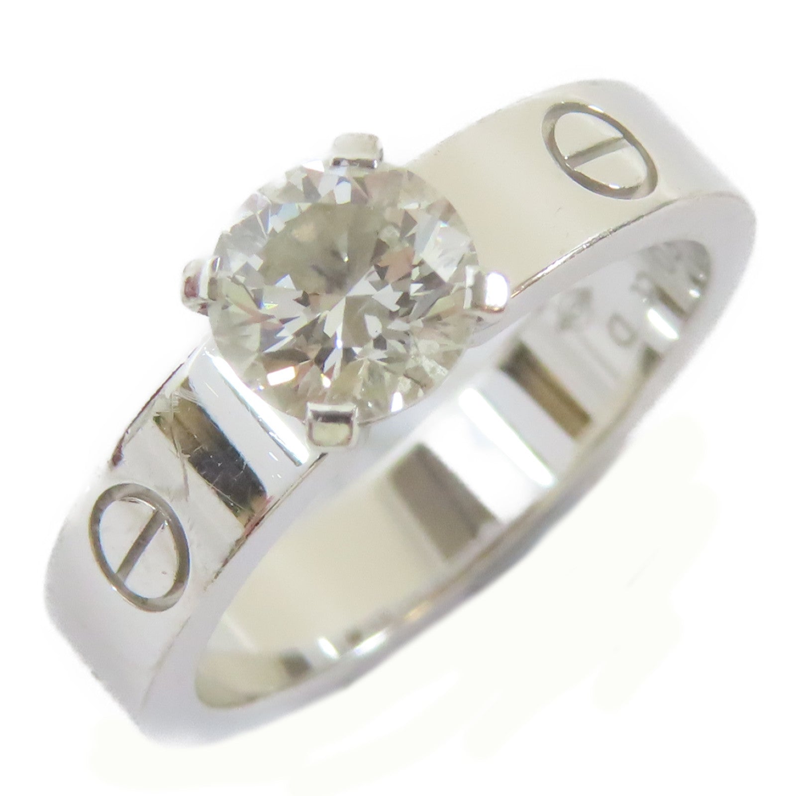 CARTIER 【激減優惠】18K白金Love Solitaire Ring 0.70ct鑽石戒指Cartier#49/US#4.75