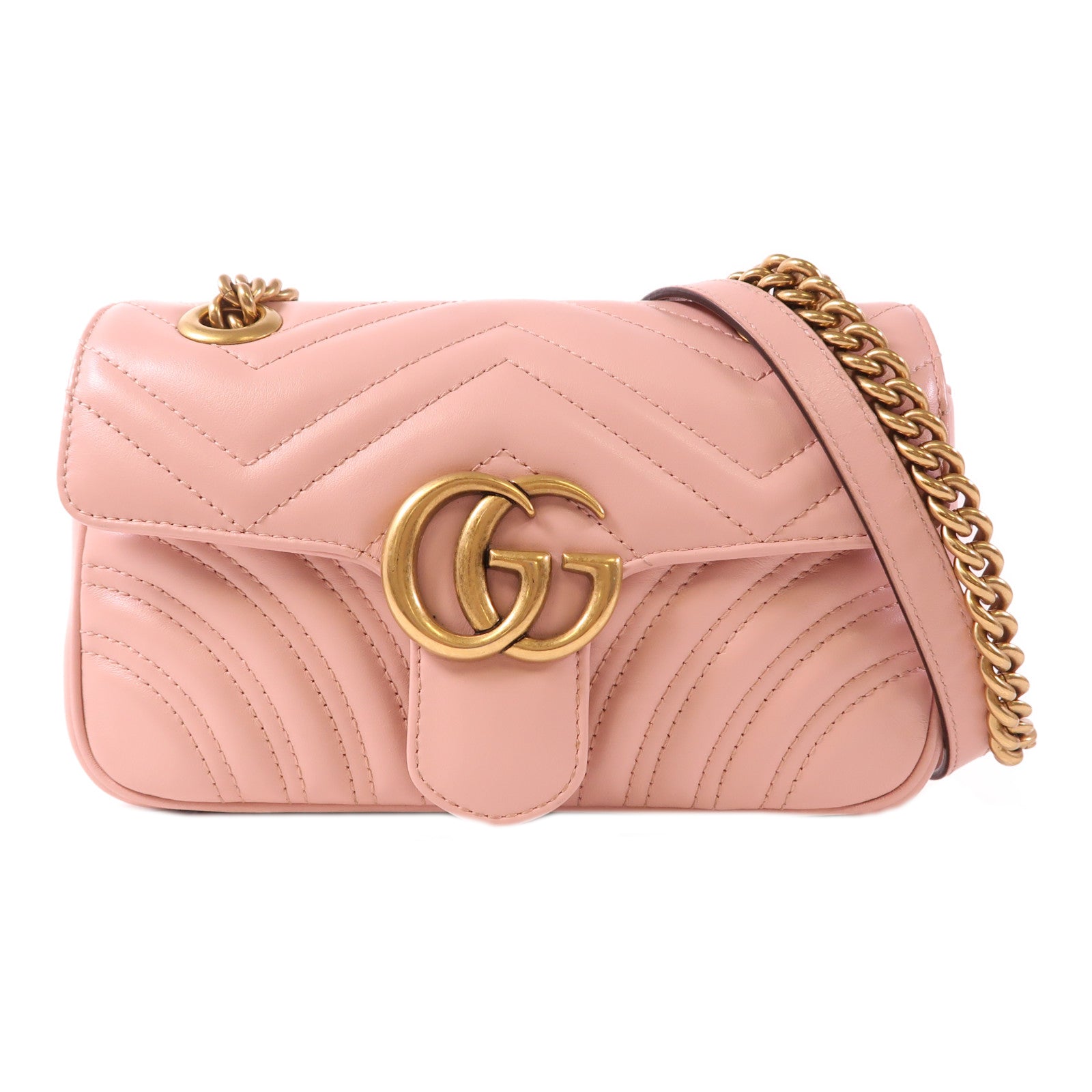 GUCCI 牛皮皮革GG Marmont金扣肩背袋