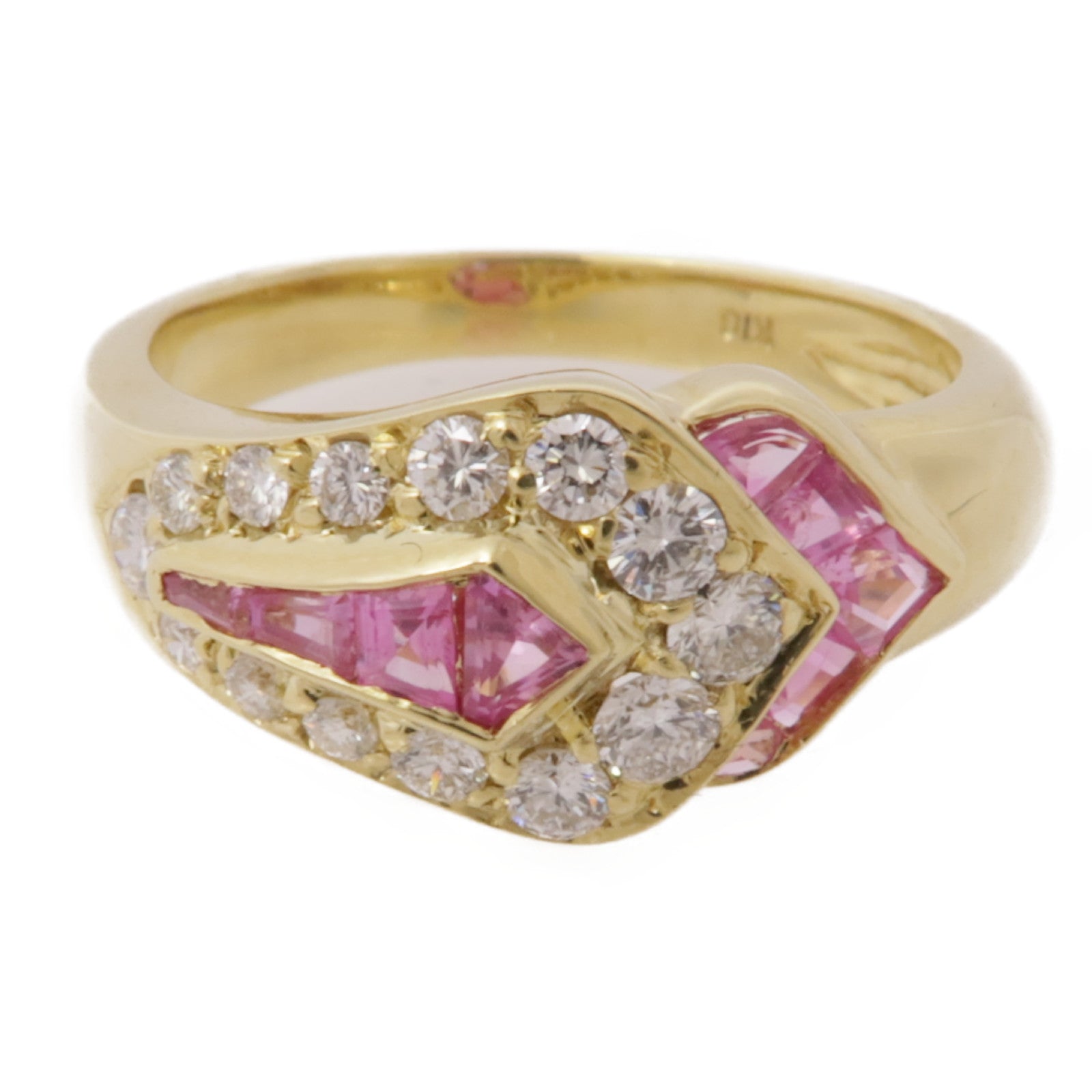 JEWELRY【激減優惠】 18K黃金Sapphire Ring粉紅藍寶石戒指US#7