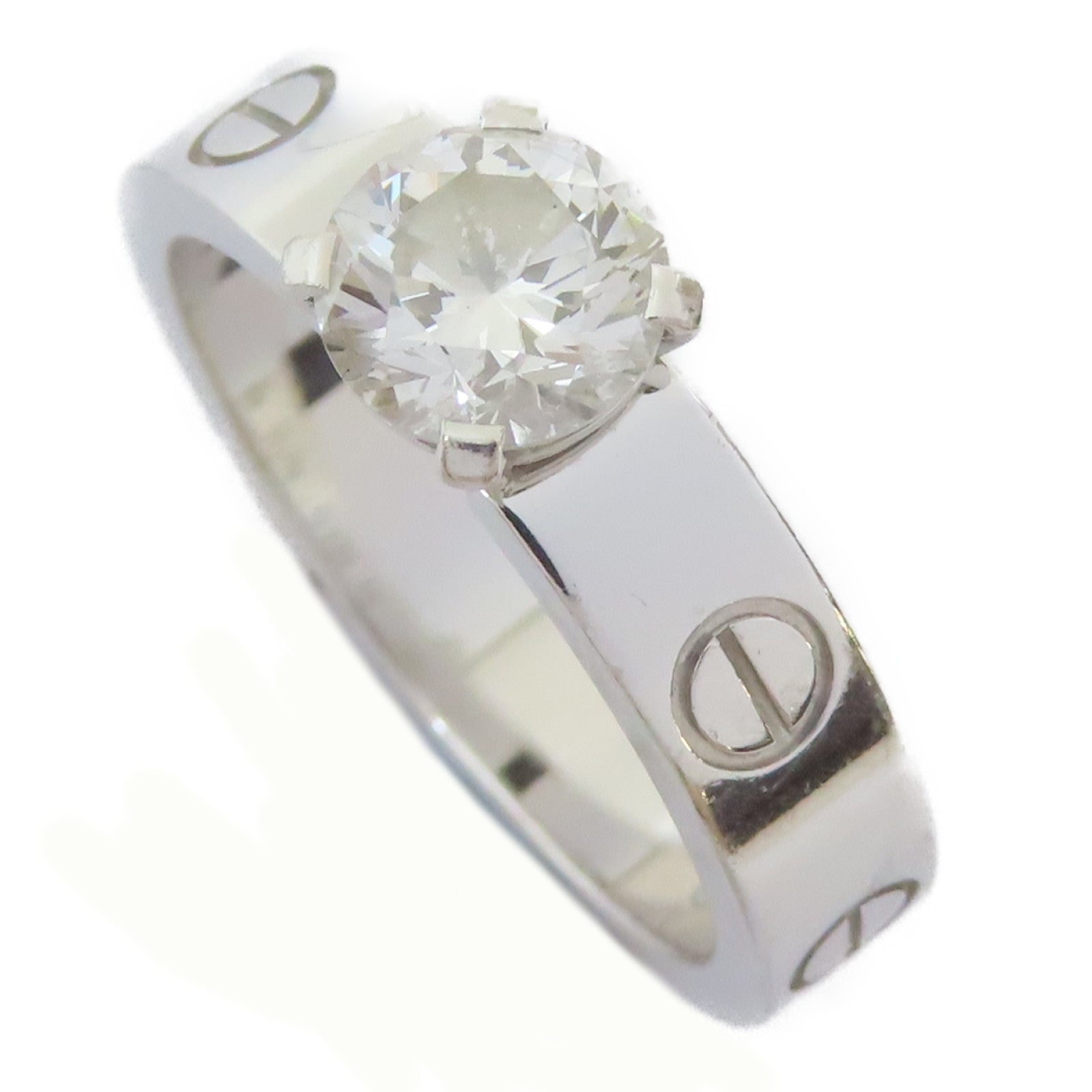 CARTIER (PRICE DOWN) Love Solitaire 0.70ct Diamond Ring 18K White Gold Cartier#49 US#4.75