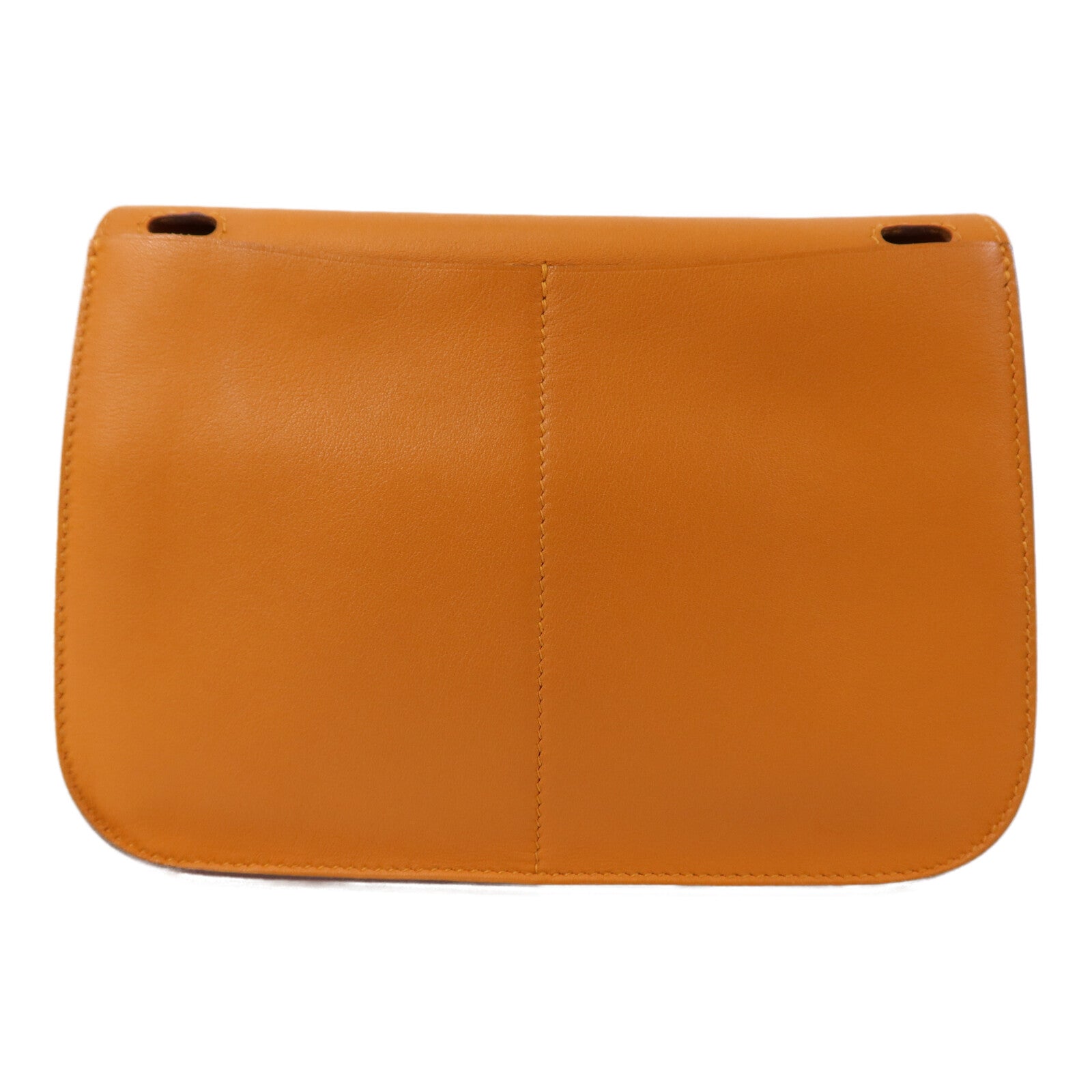 HERMES Swift皮革Halzan Mini銀扣鏈帶肩背袋Apricot