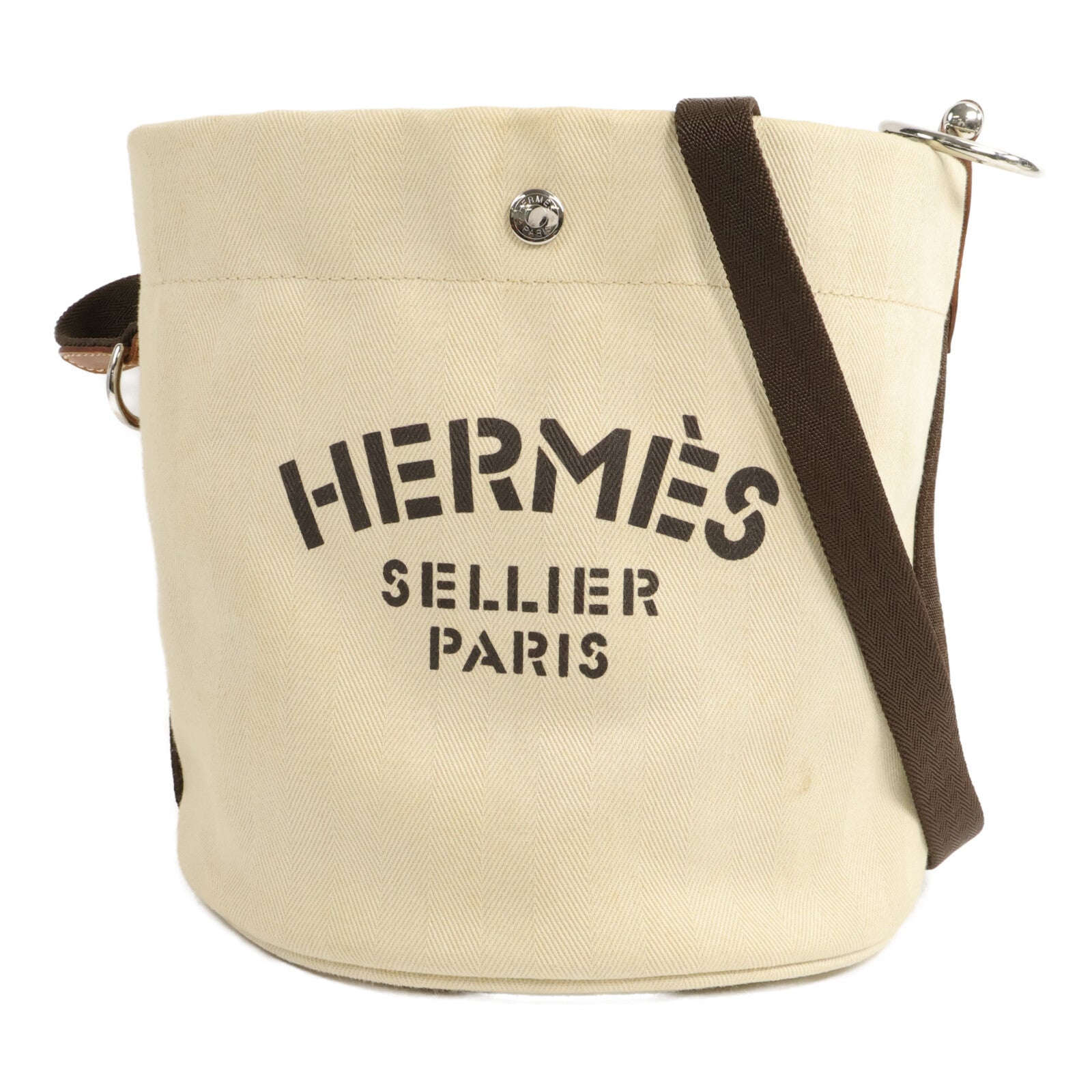 HERMES 聚酯纖維/棉質Sac De Pangsage Bucket肩背袋