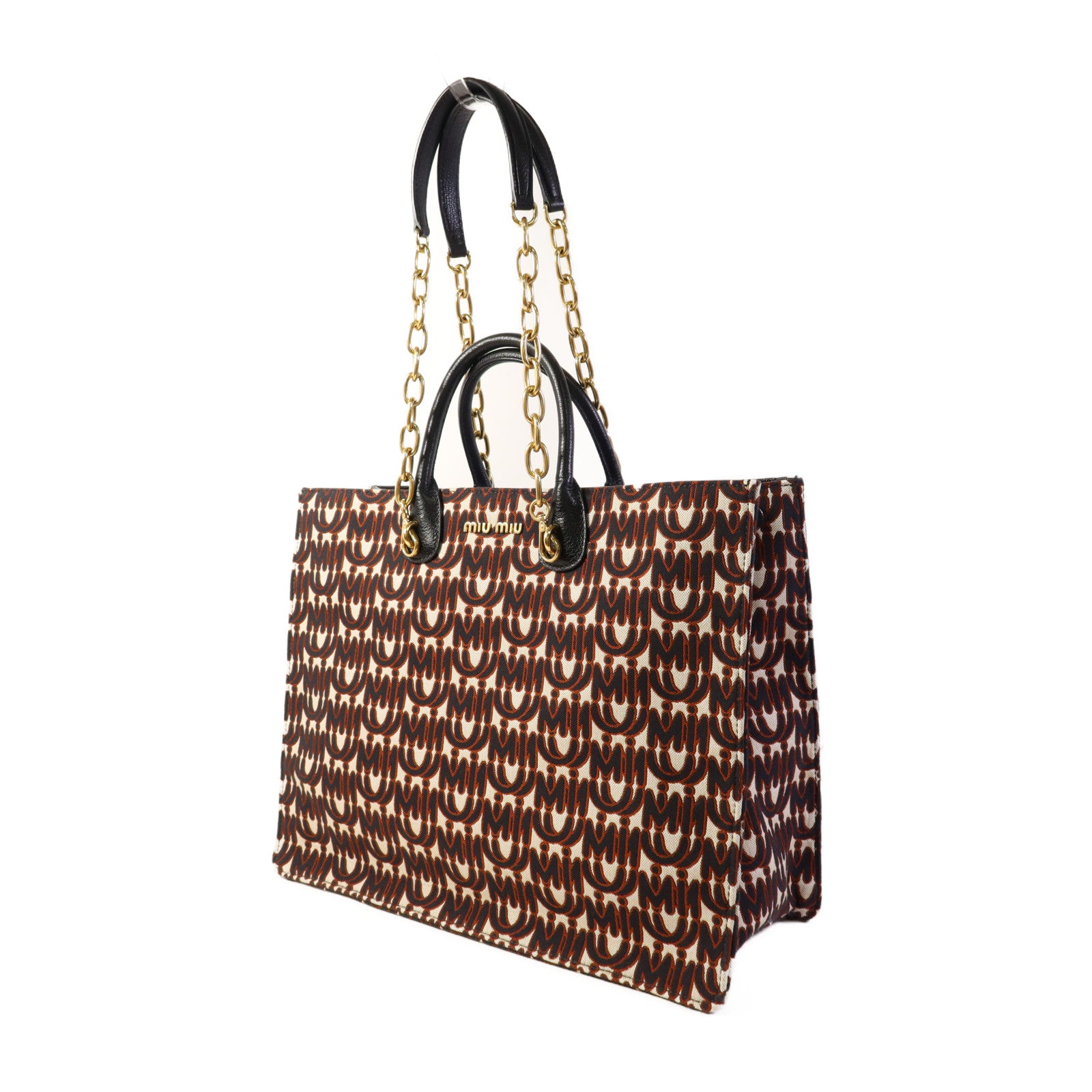 Miu Miu 帆布2 Way Shoulder Bag金扣手挽肩背兩用袋