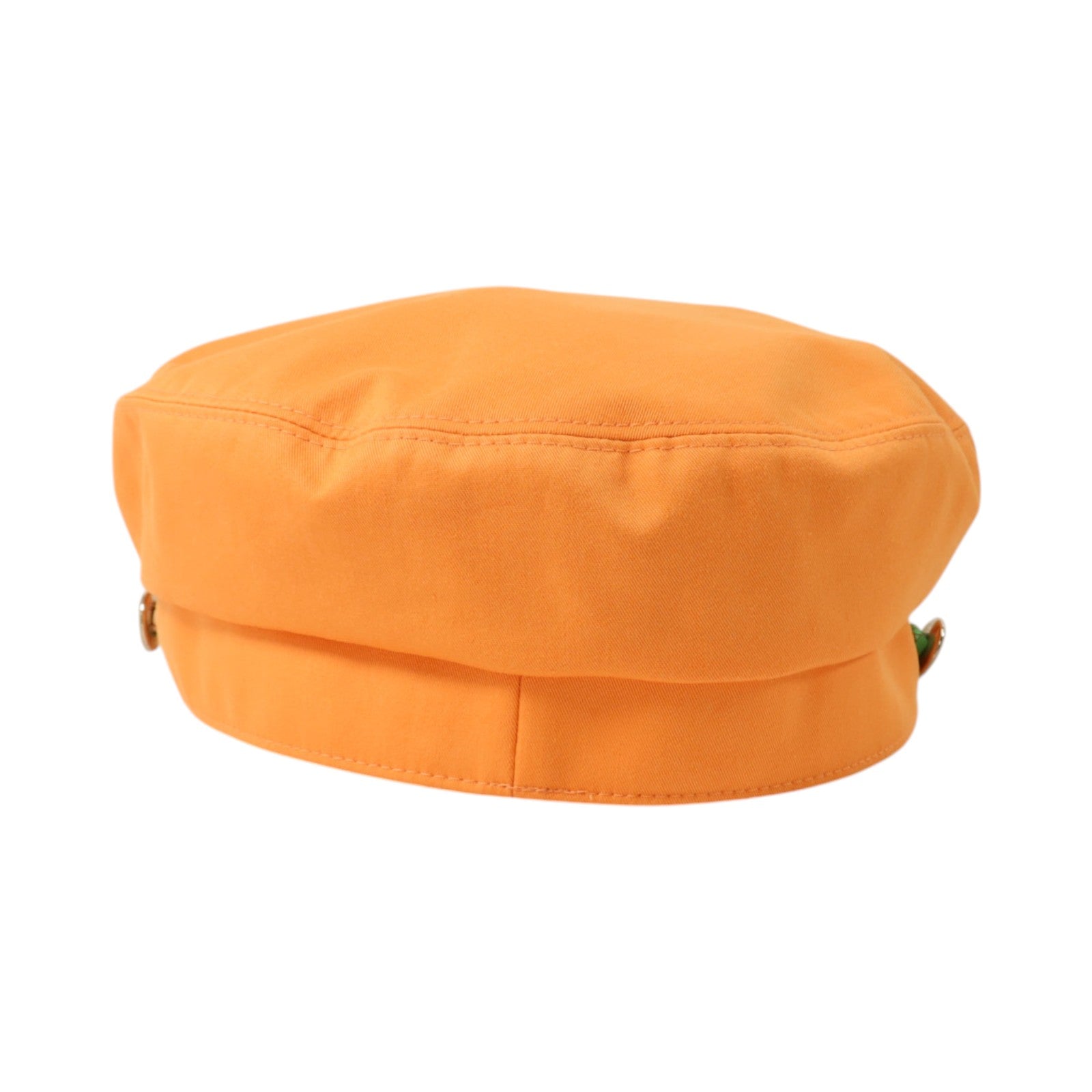 HERMES 棉質Deauville Glenan Cap帽子Orange