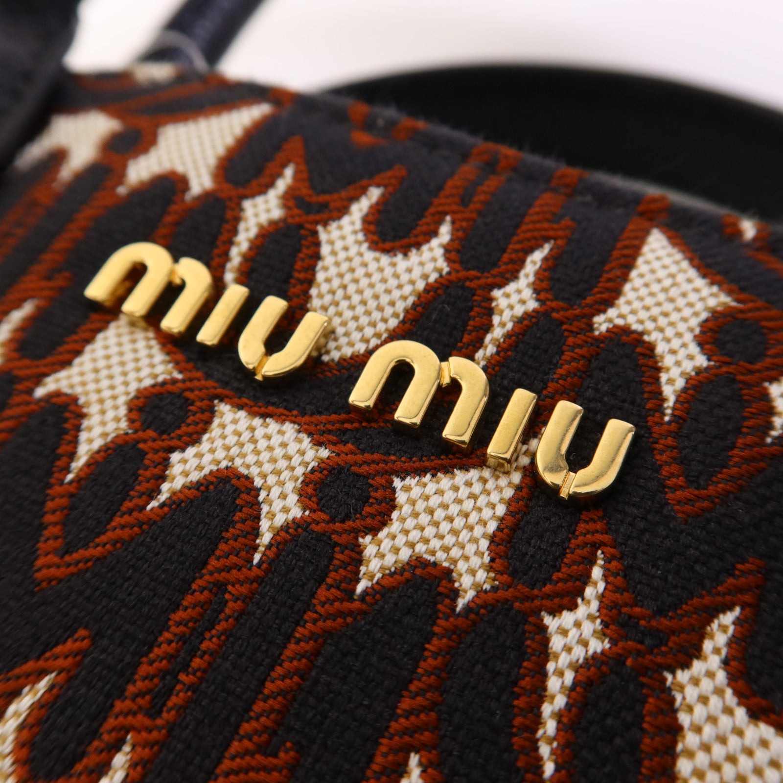 Miu Miu 帆布2 Way Shoulder Bag金扣手挽肩背兩用袋