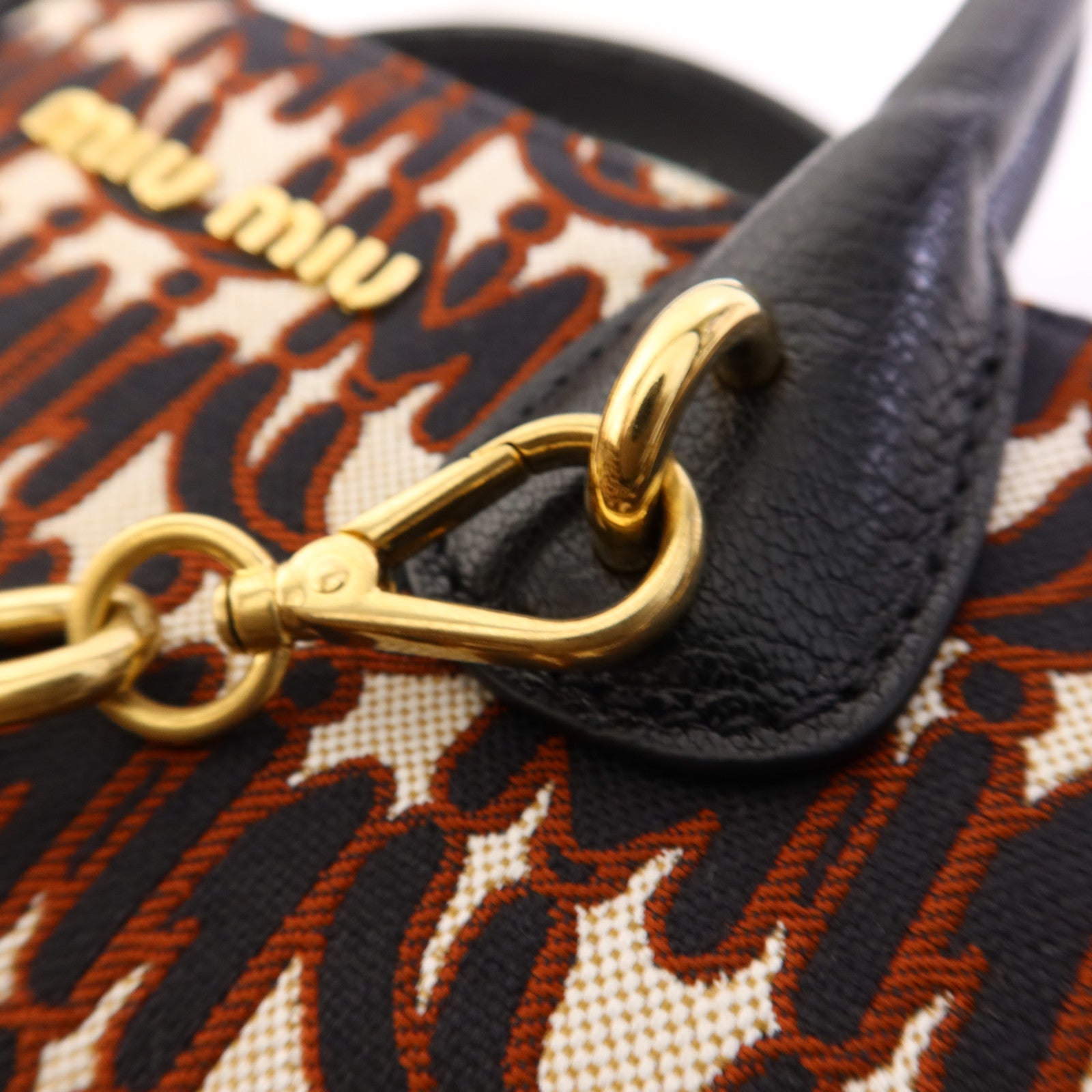 Miu Miu 帆布2 Way Shoulder Bag金扣手挽肩背兩用袋