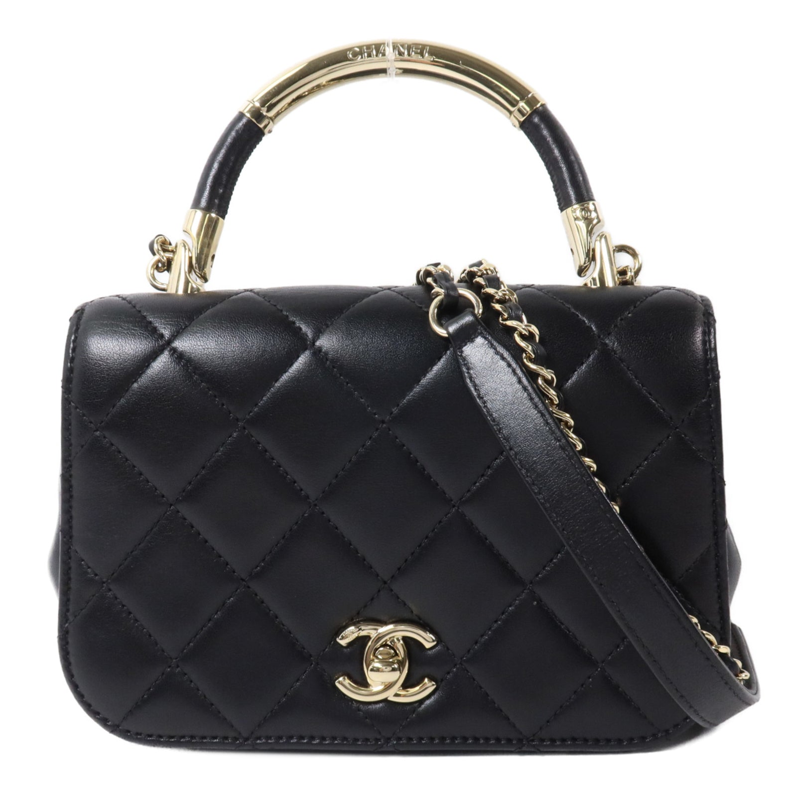 CHANEL 羊皮皮革2 Way Shoulder手挽肩背兩用袋