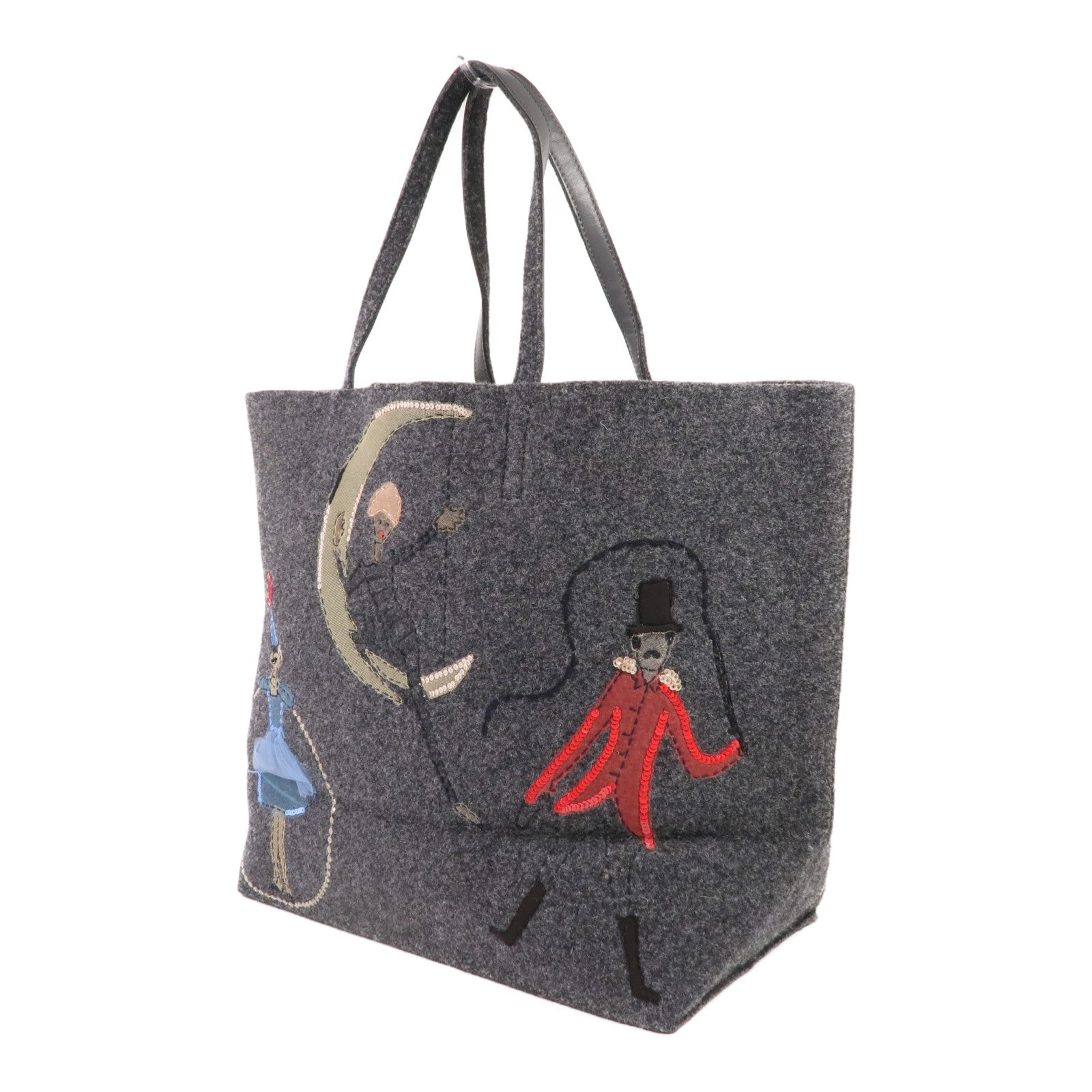 Valentino 毛氈Tote Bag銀扣手挽袋