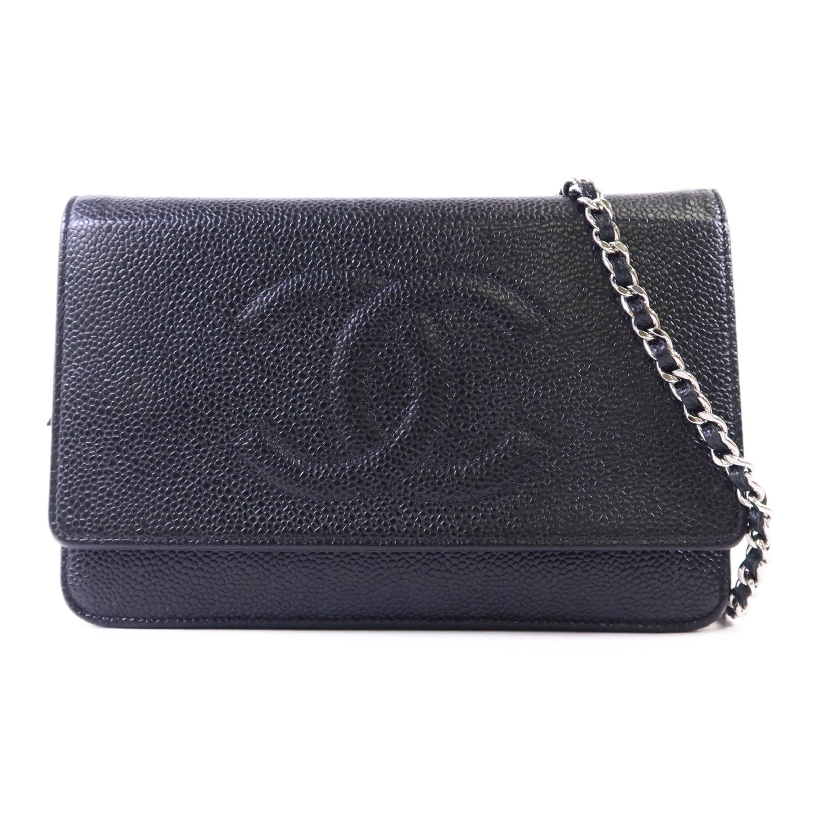 CHANEL 牛皮皮革WOC Wallet On Chain銀扣鏈帶肩背袋