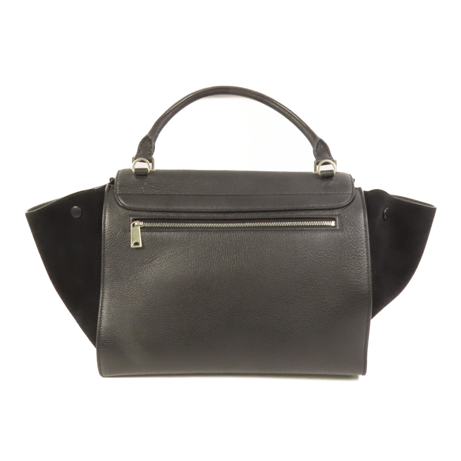 CELINE 牛皮皮革Trapeze Medium銀扣手挽肩背兩用袋