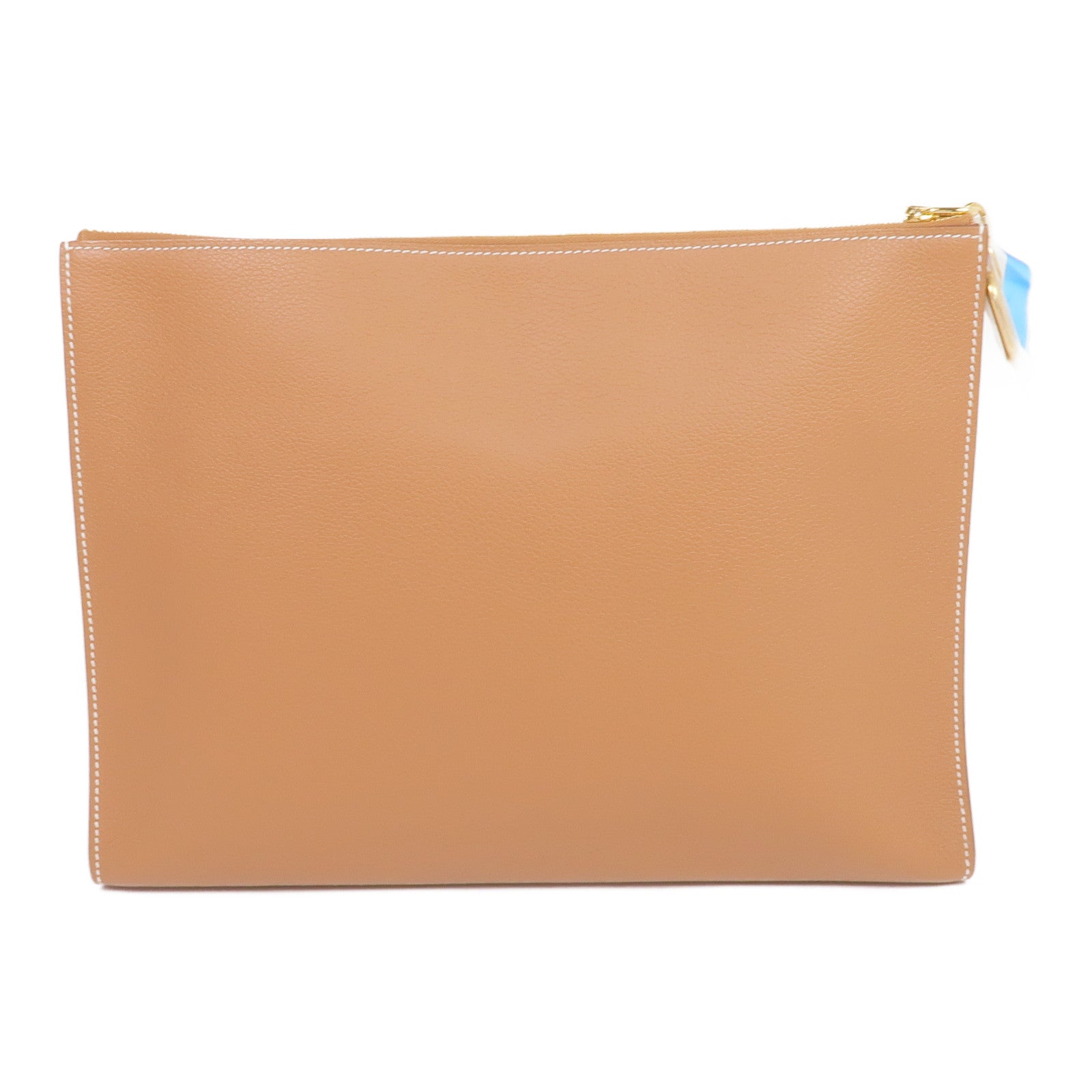 HERMES Evercolor皮革Zipengo GM金扣手拿包Gold