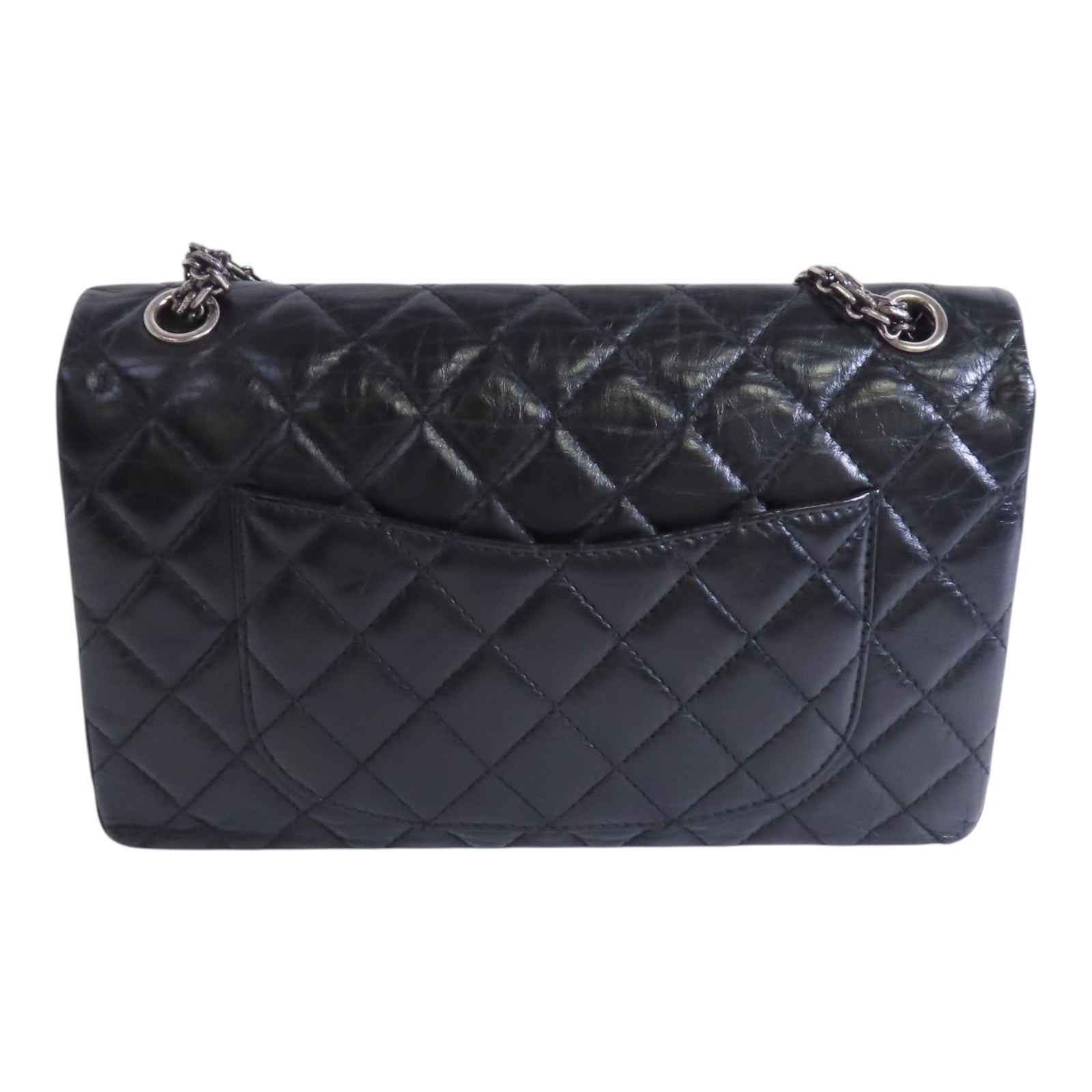 CHANEL 牛皮皮革2.55銀扣鏈帶肩背袋