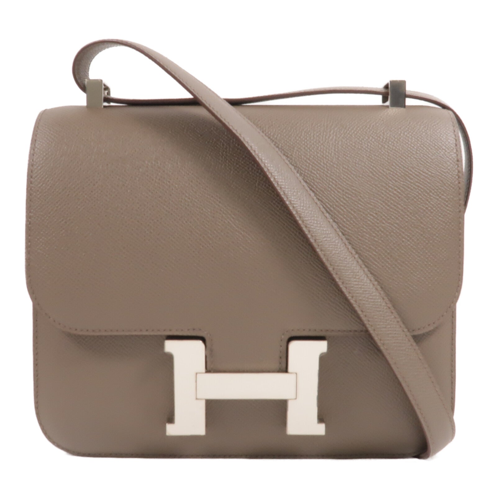 HERMES Epsom皮革Constance 24肩背袋Etain