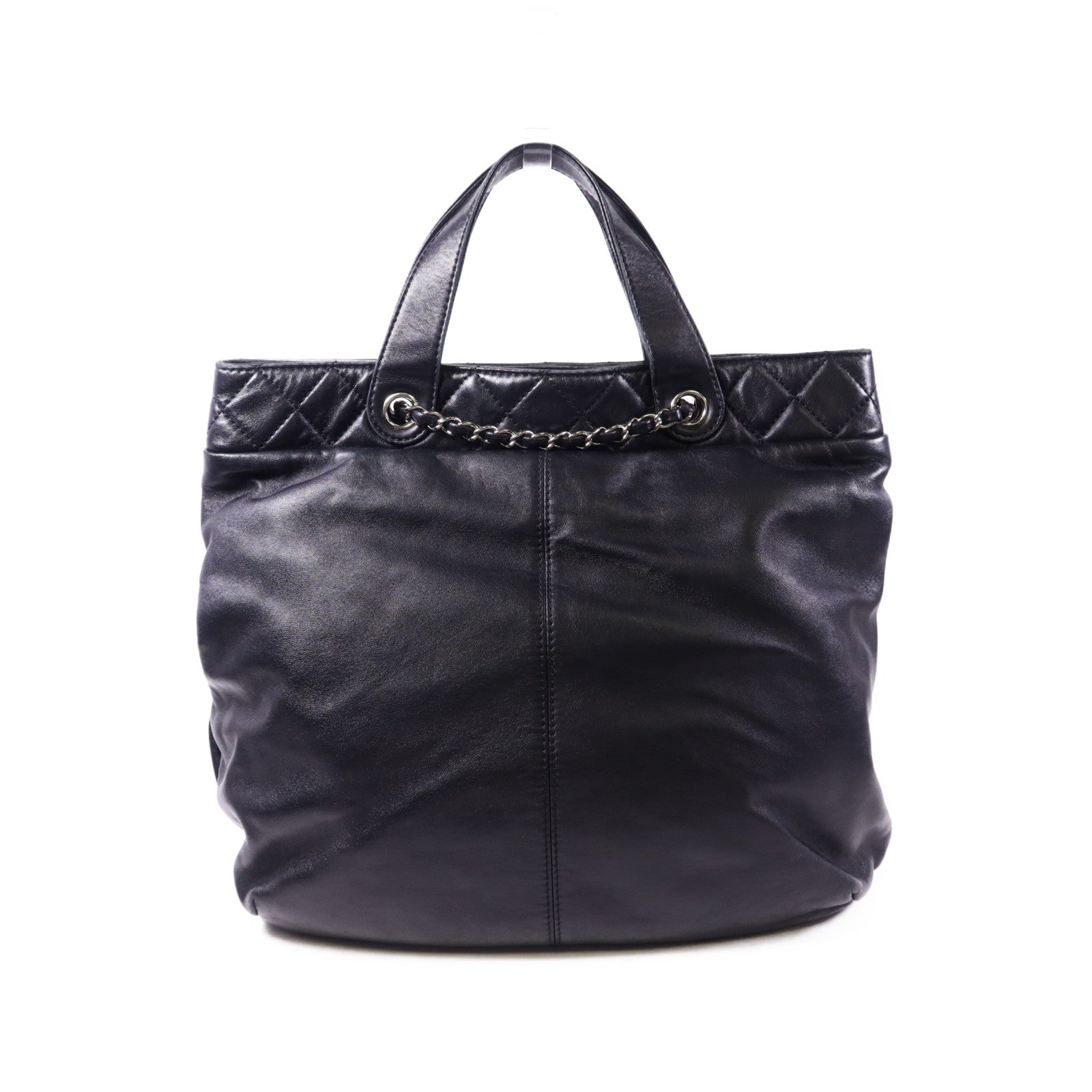 CHANEL 羊皮皮革2 Way Shoulder Bag銀扣手挽肩背兩用袋