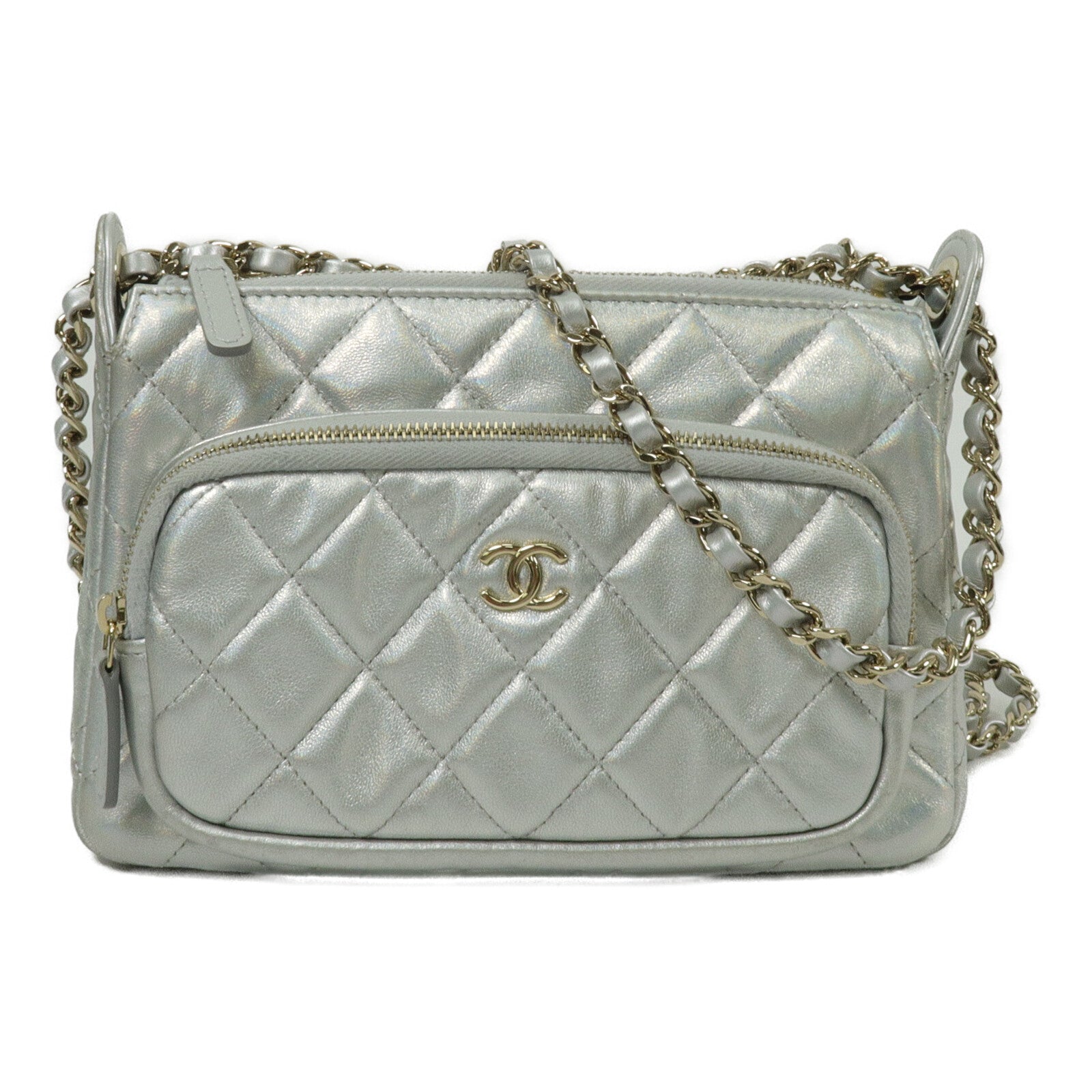 CHANEL 羊皮皮革Chain Shoulder鏈帶肩背袋