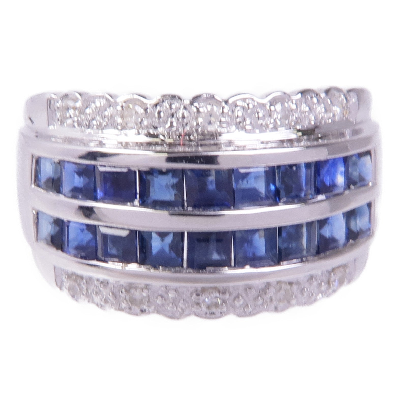 JEWELRY 18K白金Sapphire Diamond Ring藍寶石/鑽石戒指US#6