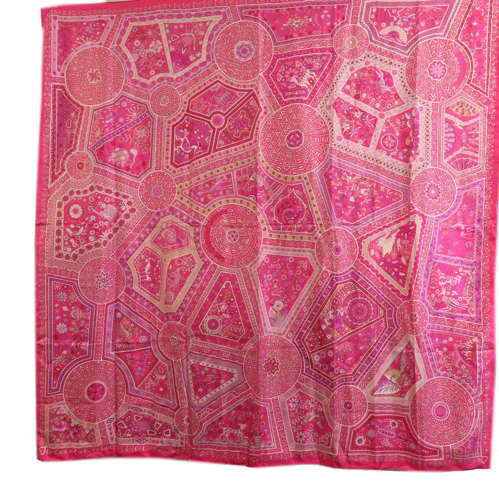 HERMES Scarf Scarves Silk Pink