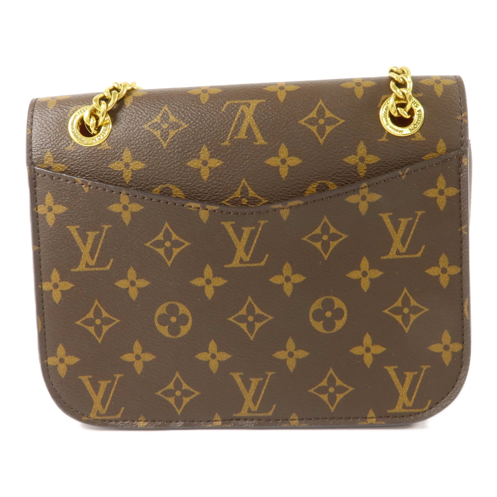 LOUIS VUITTON Monogram Passy金扣肩背袋棕色