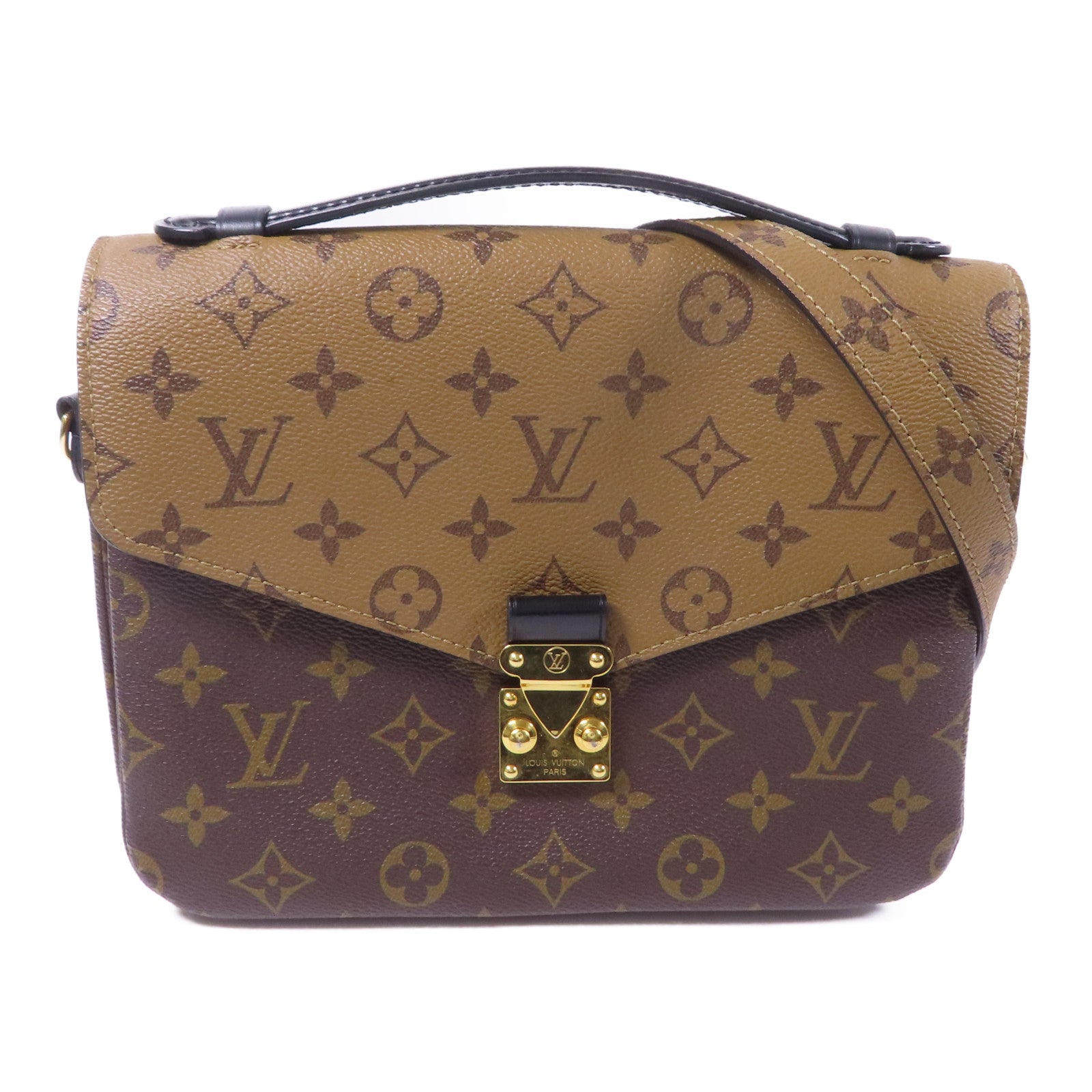 LOUIS VUITTON Monogram Reverse Pochette Metis金扣手挽肩背兩用袋