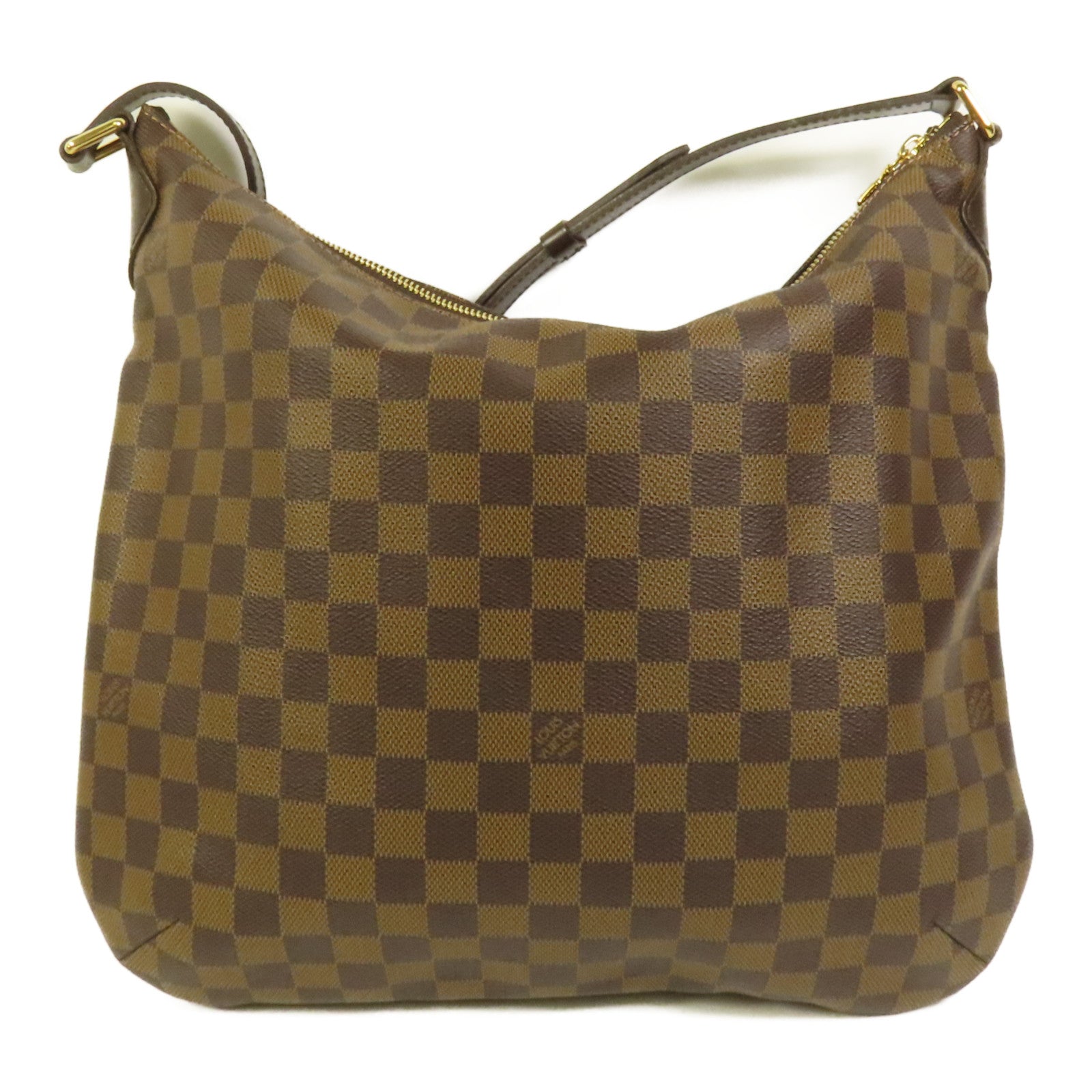 LOUIS VUITTON Damier Bloomsbury PM金扣肩背袋棕色