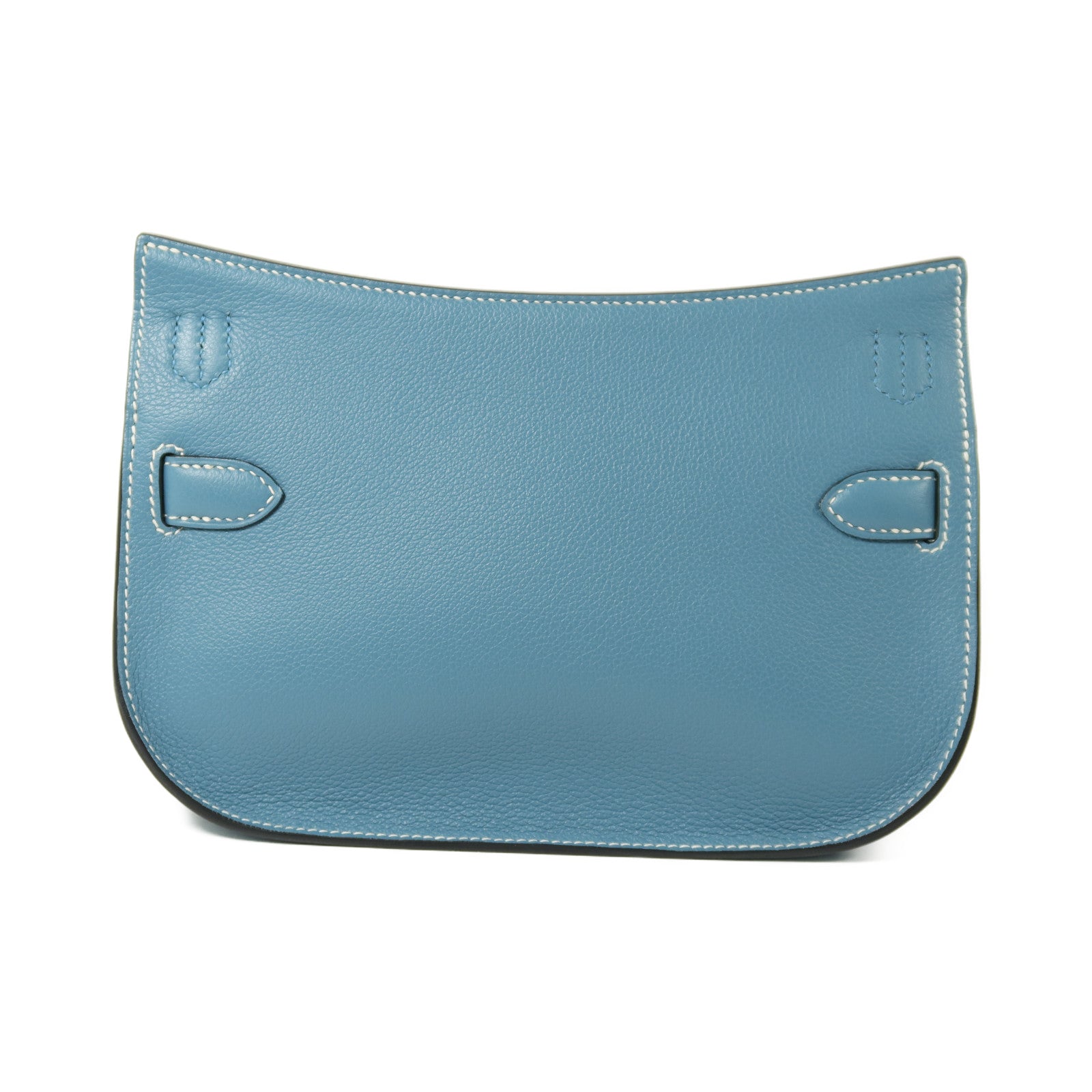 HERMES Evercolor皮革Mini Jypsiere銀扣肩背袋New Blue Jean