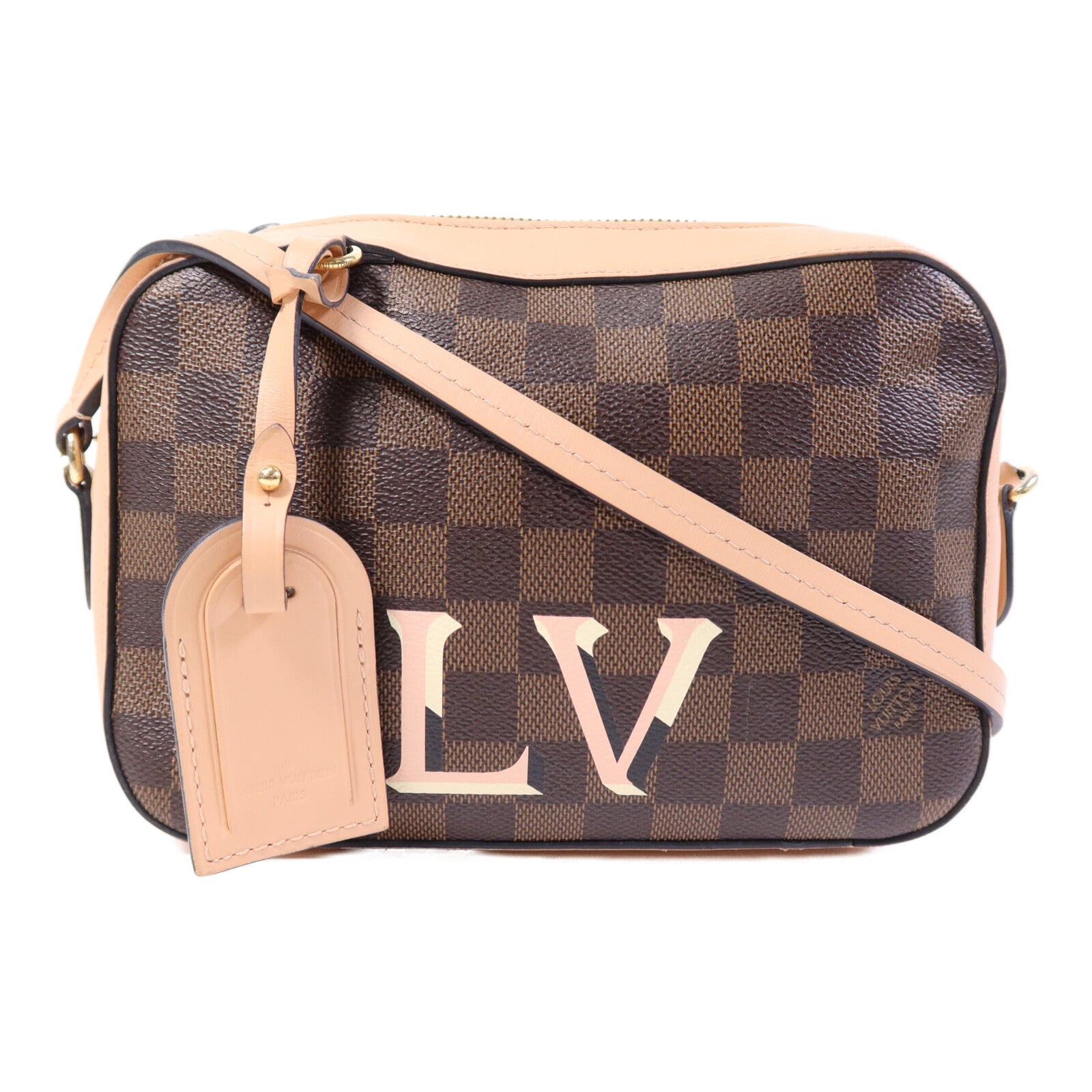 LOUIS VUITTON Damier Sunta Monica金扣手挽肩背兩用袋