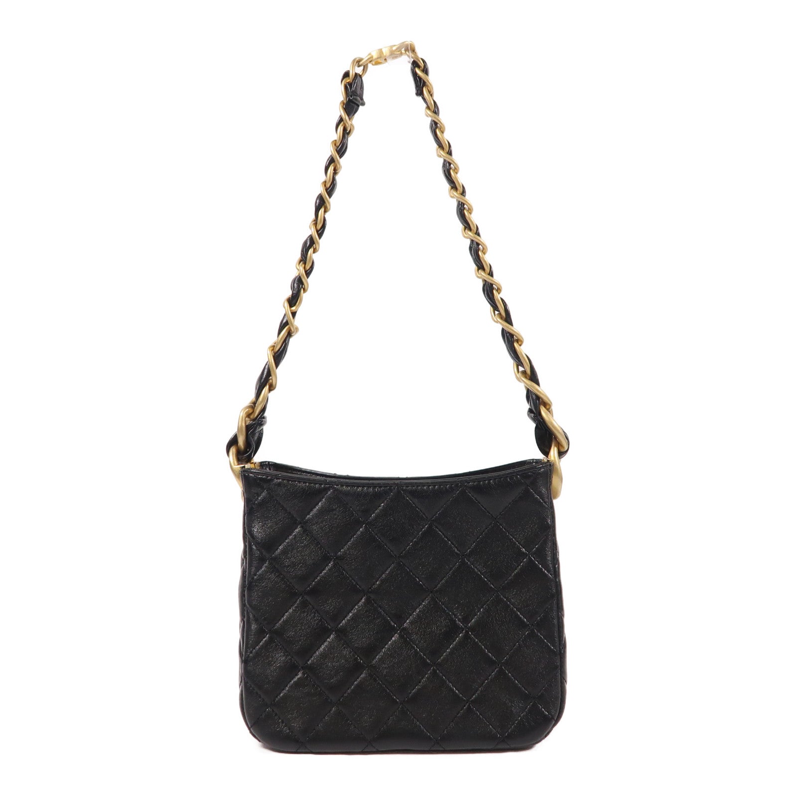 CHANEL 牛皮皮革Hobo Bag金扣鏈帶肩背袋