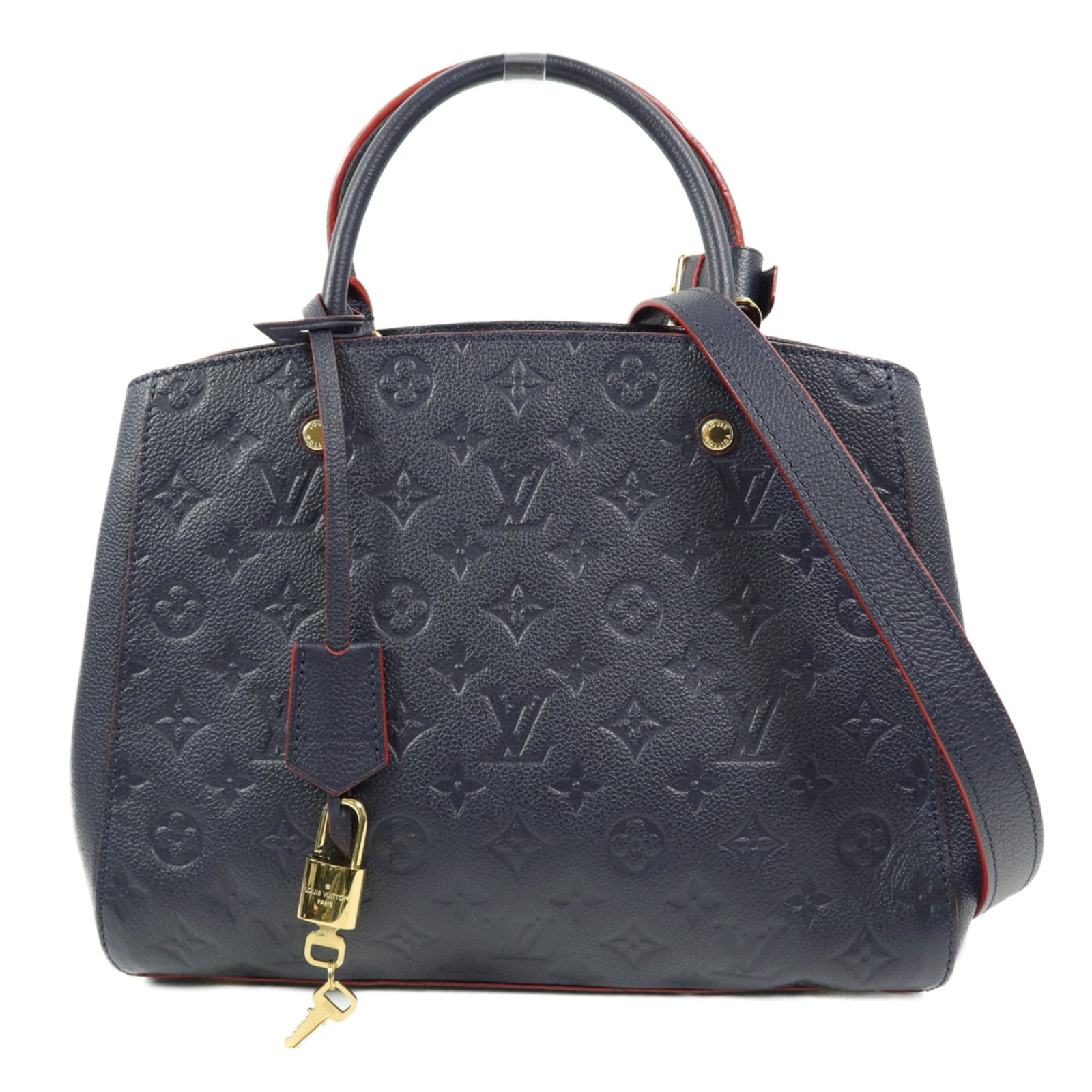 LOUIS VUITTON Monogram Empreinte Montaigne MM手挽肩背兩用袋