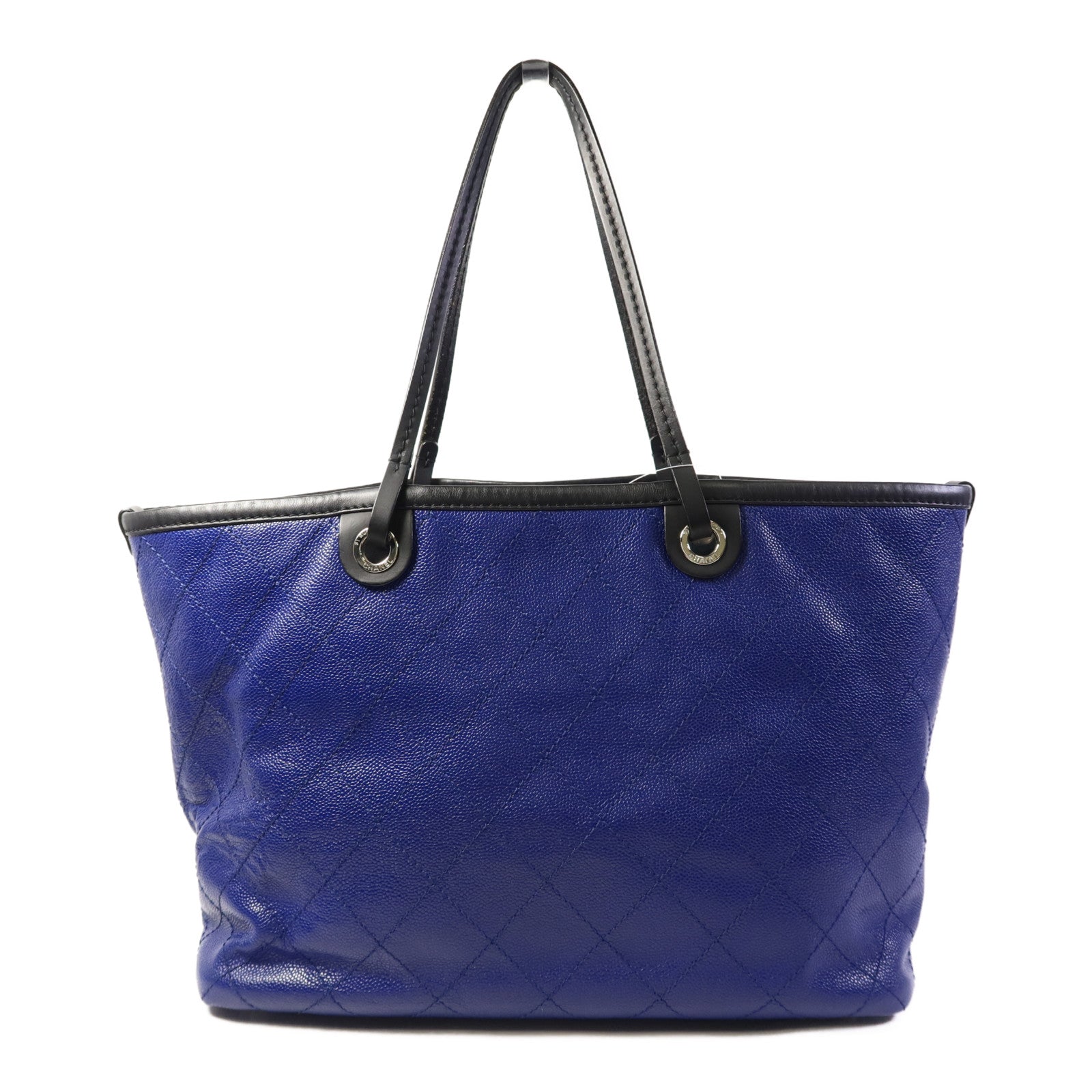 CHANEL 牛皮皮革Totebag銀扣手挽袋