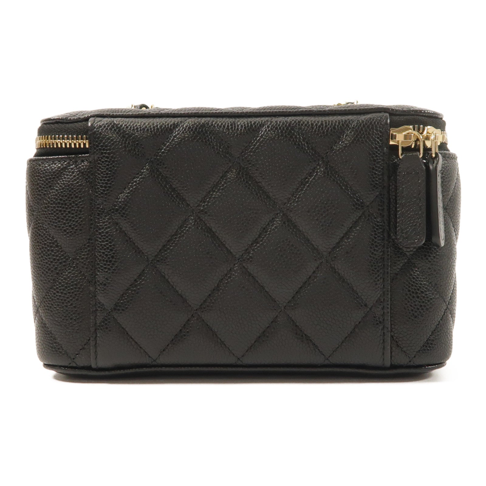 CHANEL 牛皮皮革Vanity Case金扣鏈帶肩背袋