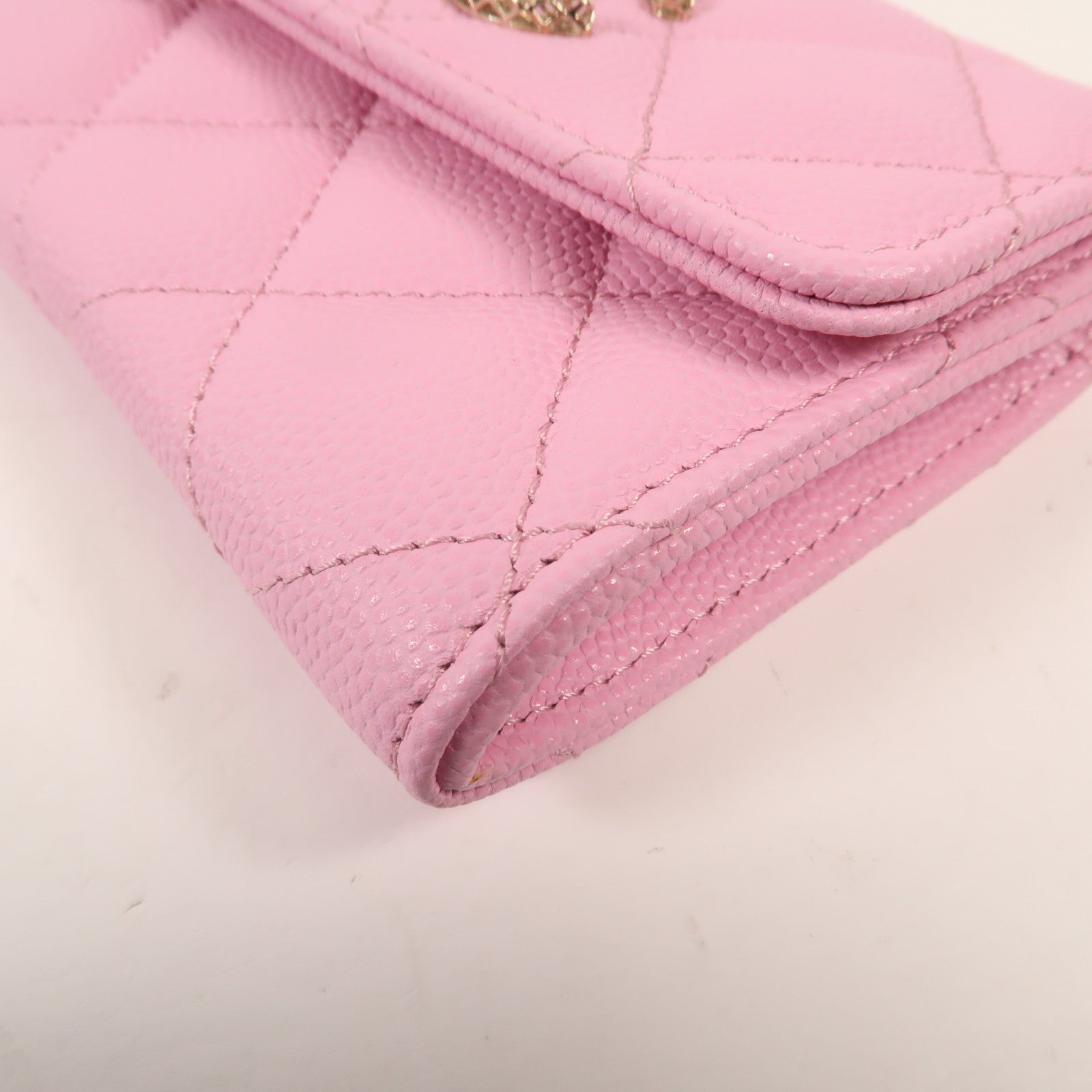 CHANEL 牛皮皮革Wallet金扣錢包