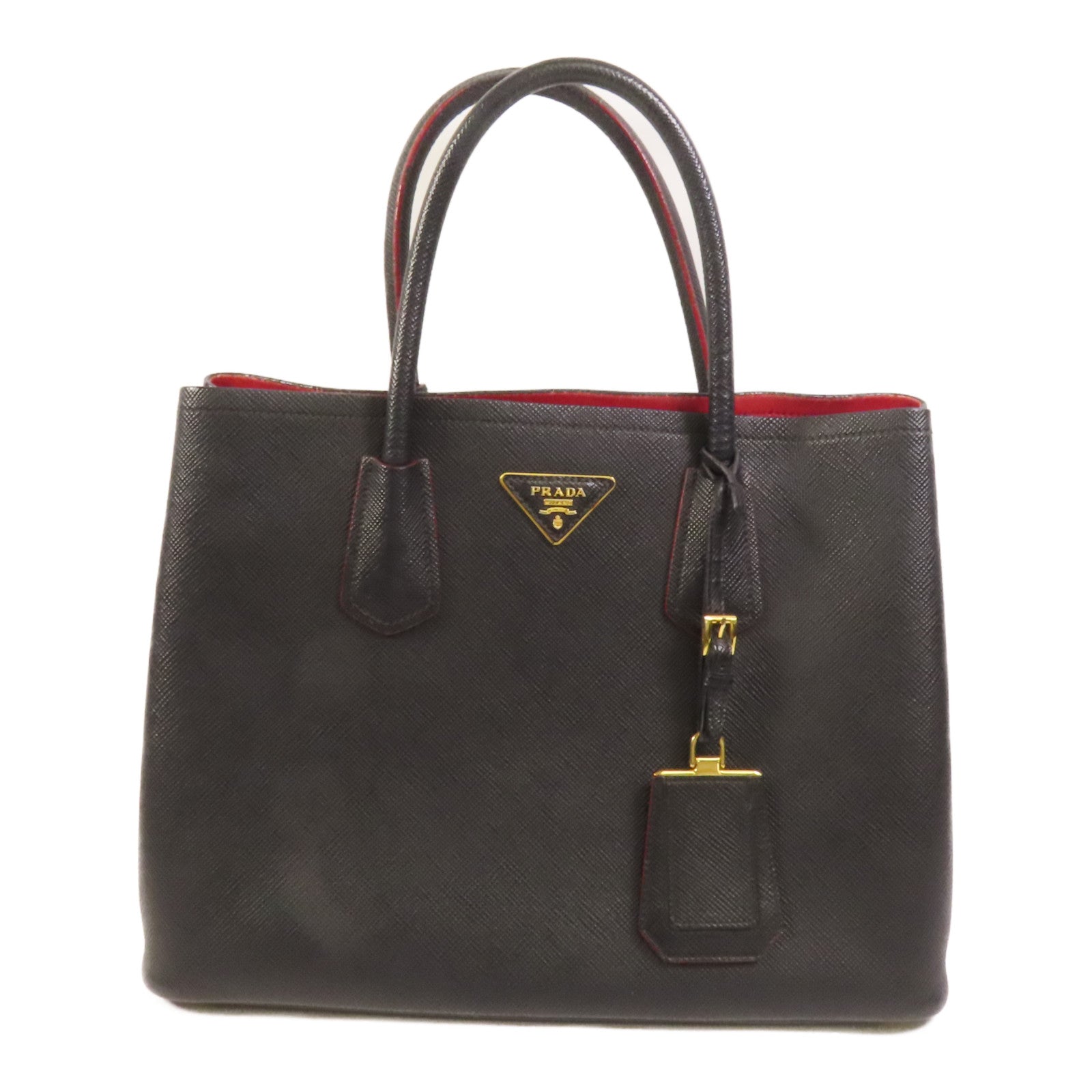 PRADA Saffiano皮革Handbag金扣手挽袋