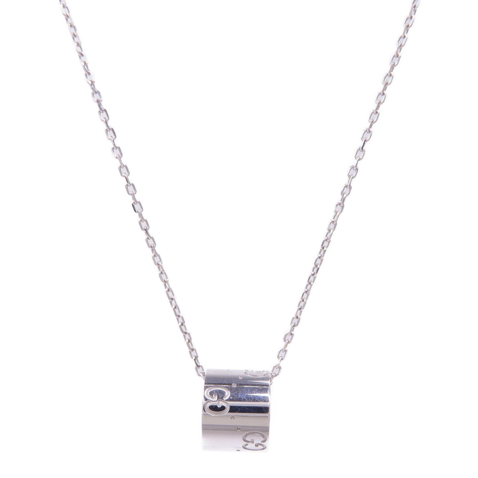 GUCCI GG Necklace 18K White Gold