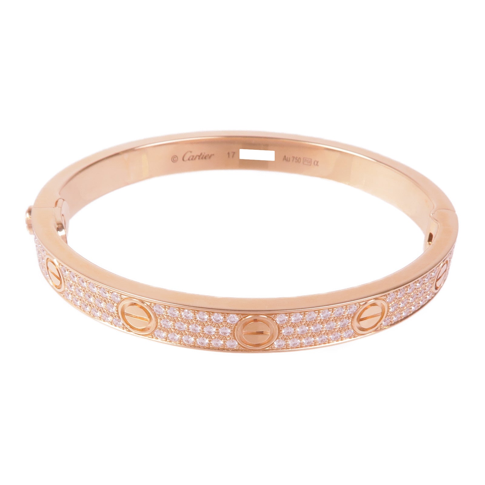 CARTIER 18K玫瑰金Love Bracelet Classic Model鑽石手鐲Cartier#17