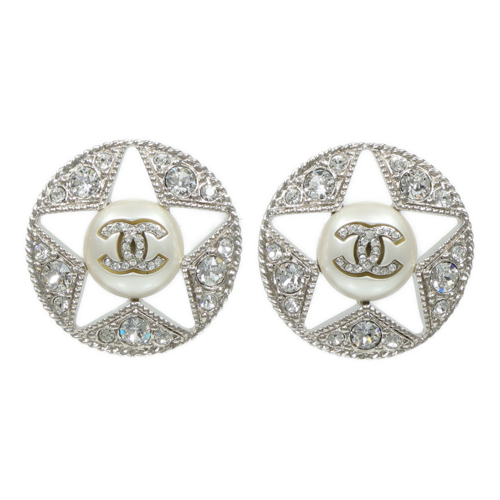 CHANEL 金屬/水鑽Earrings耳環