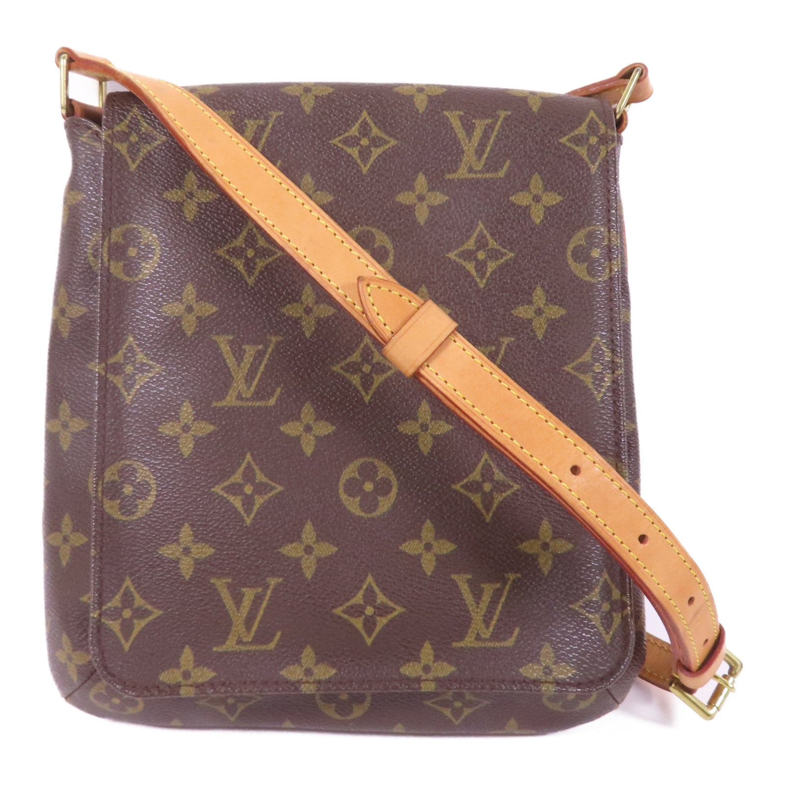 LOUIS VUITTON Monogram Musette Salsa金扣肩背袋棕色