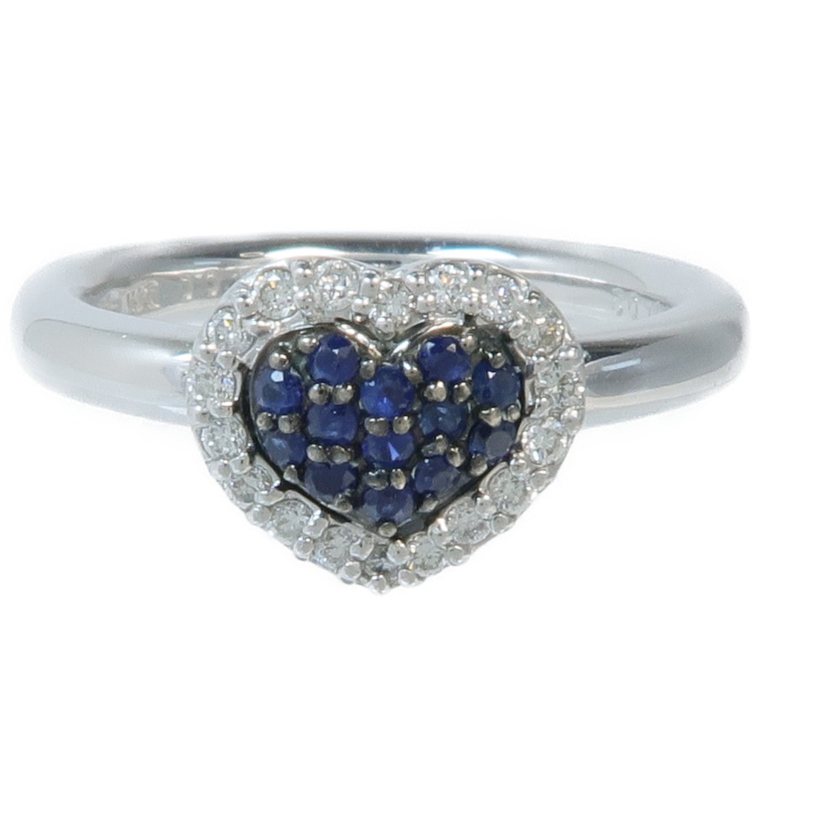 Ponte Vecchio 18K白金Sapphire Diamond Ring藍寶石/鑽石戒指US#5.75
