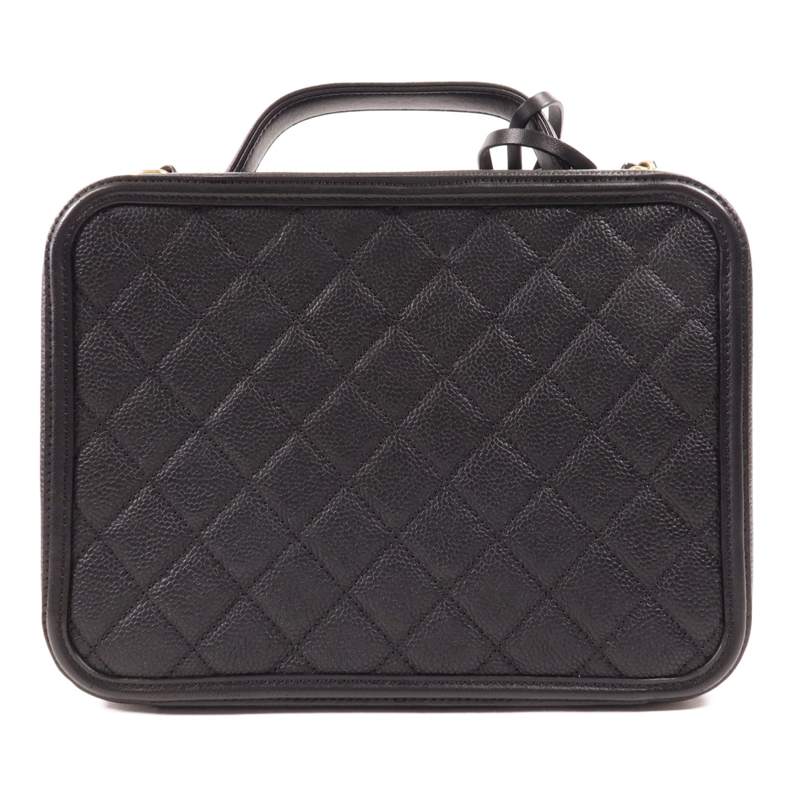 CHANEL 牛皮皮革CC Filigree Vanity金扣手挽肩背兩用袋