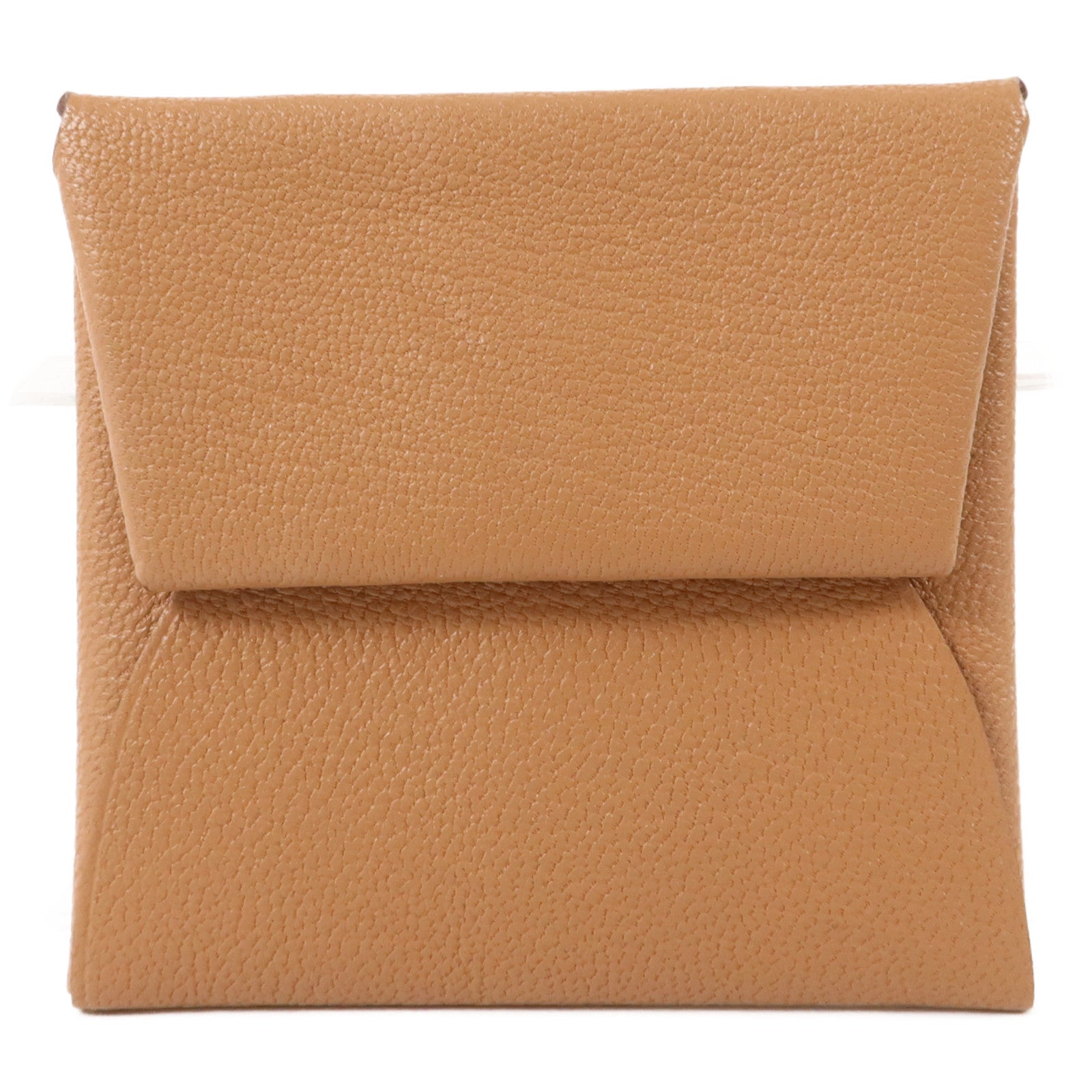 HERMES Chevre皮革/Mysore皮革Bastia零錢包Quebracho/Mauve Sylvestre