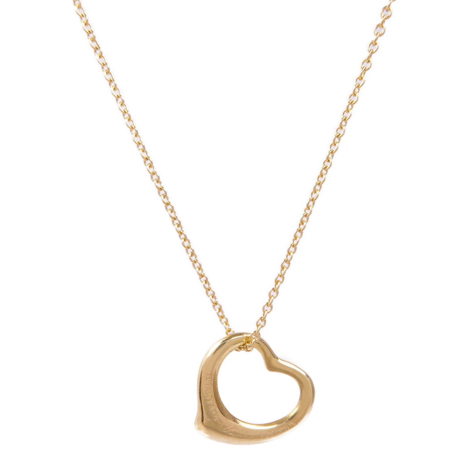 TIFFANY&CO 18K黃金Open Heart Necklace項鍊
